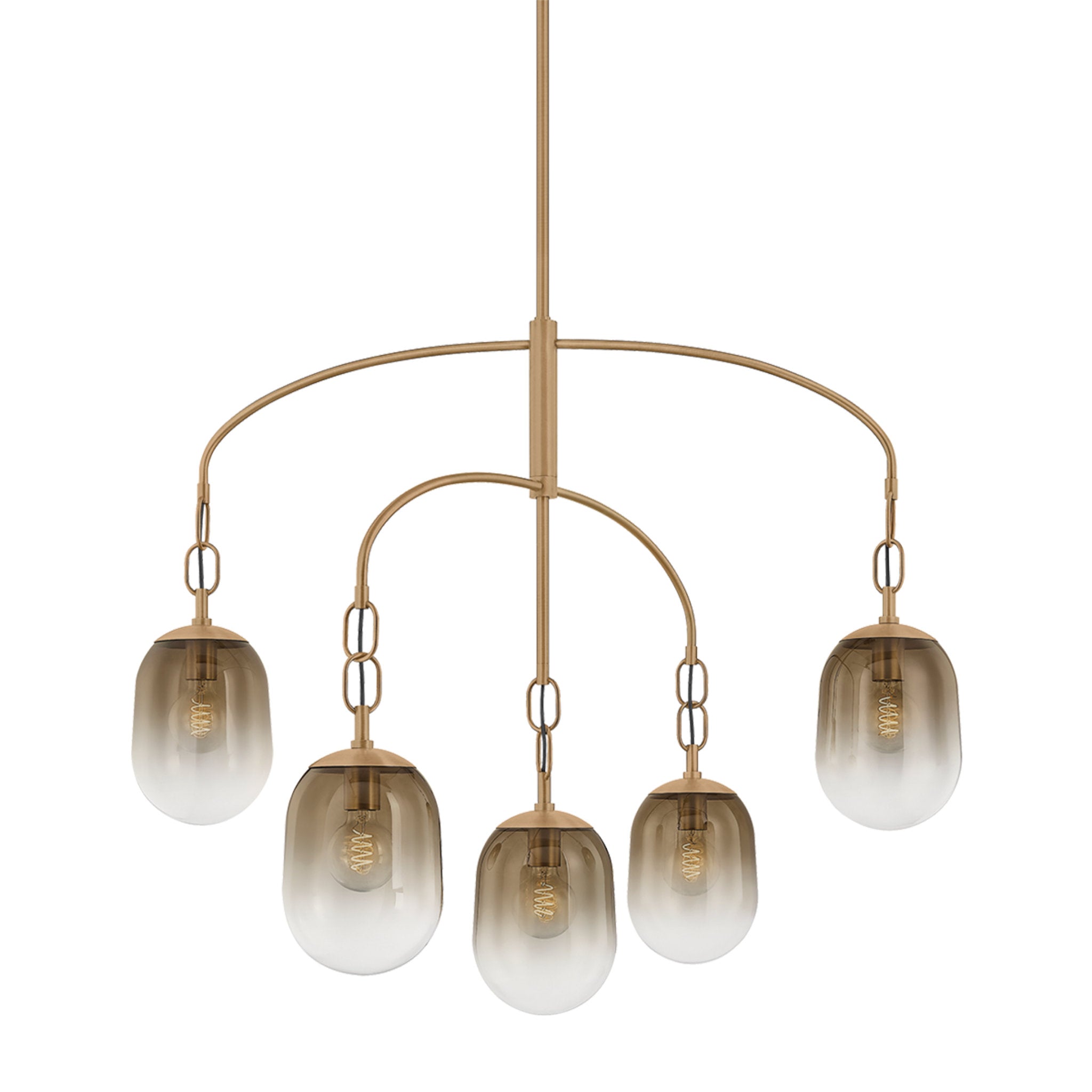 Harvey 5-Light Chandelier in Patina Brass 42W x 34.75H