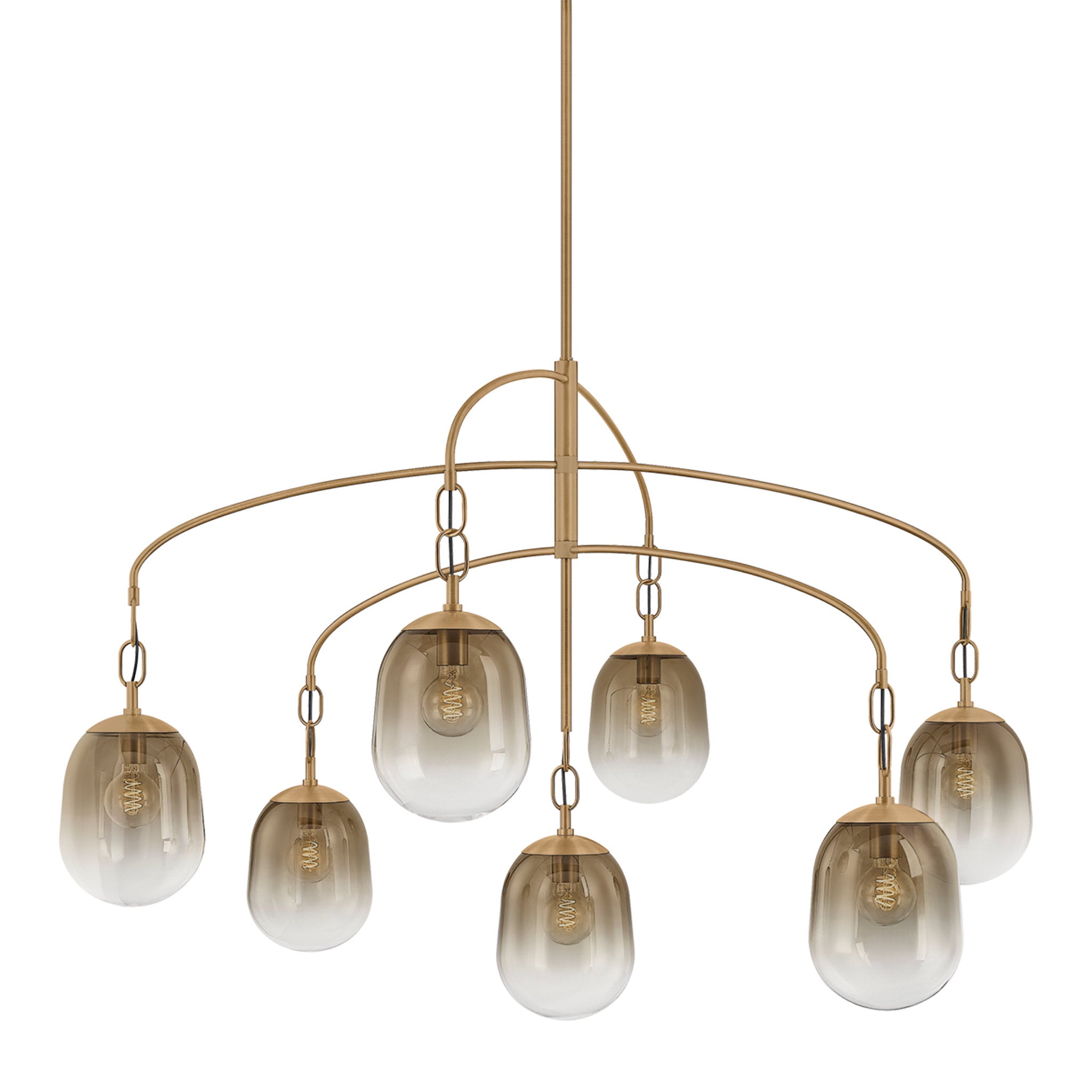 Harvey 7-Light Chandelier in Patina Brass 59W x 38.5H