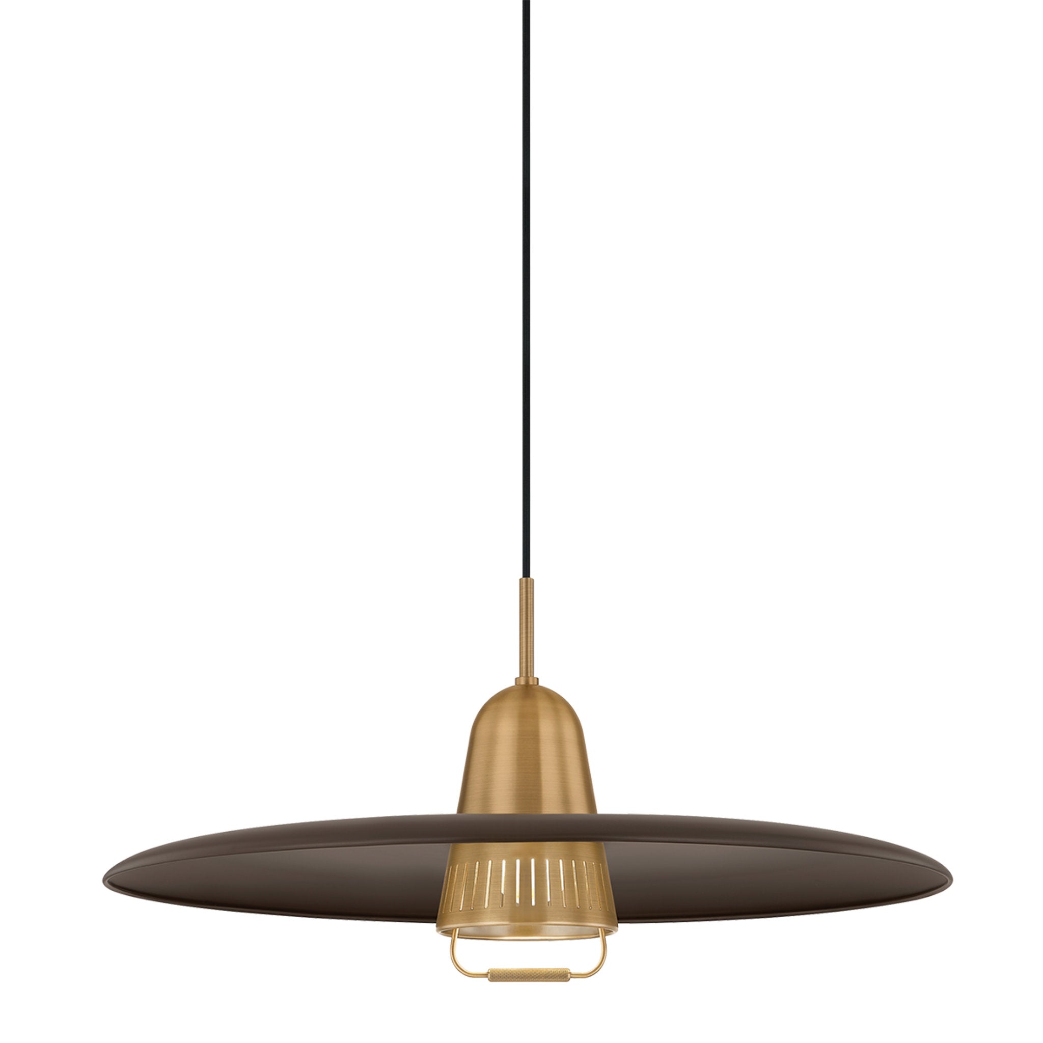 Gilroy 1-Light Pendant in Patina Brass 24.75W x 11.75H