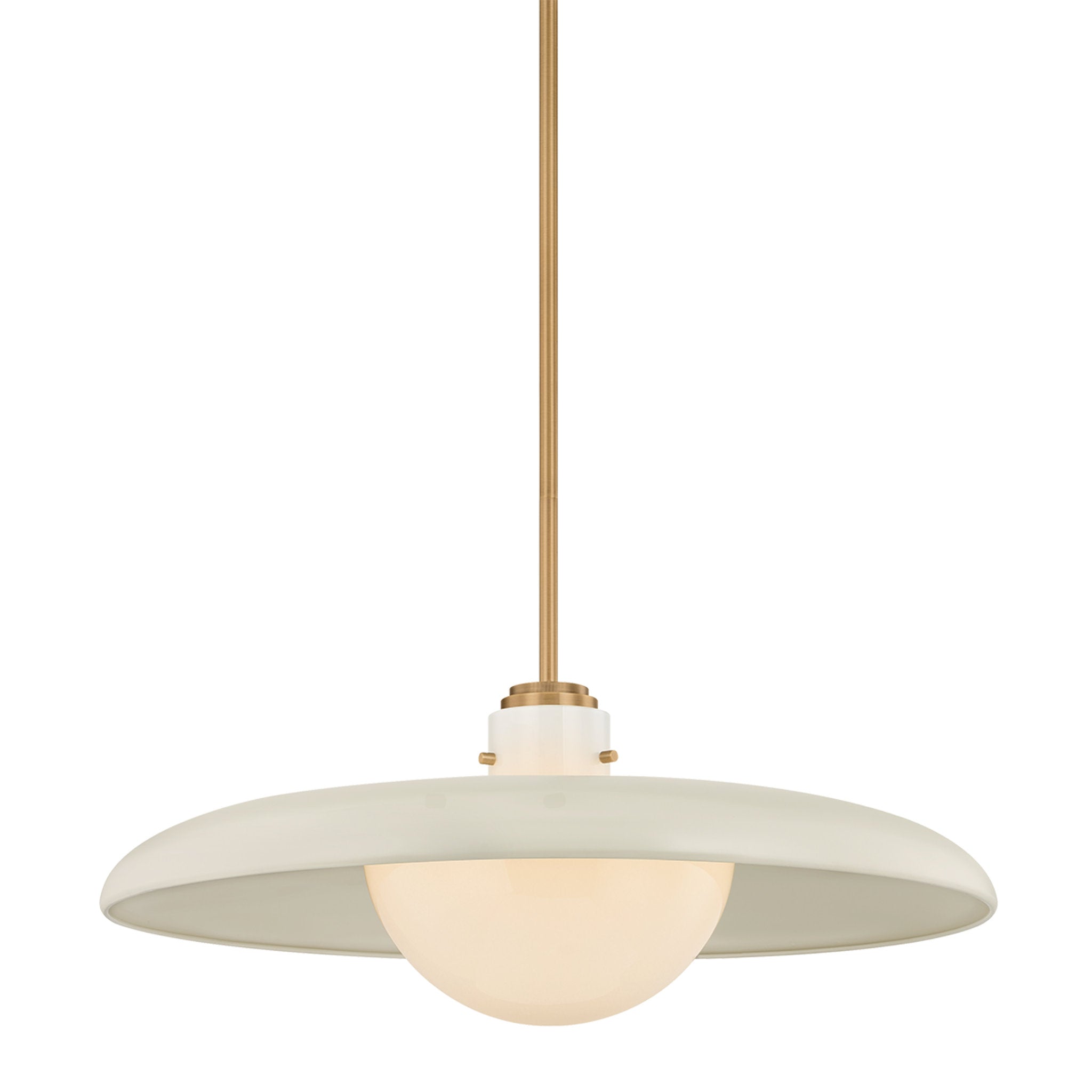 Gustavo 1-Light Pendant in Patina Brass 28W x 10.75H