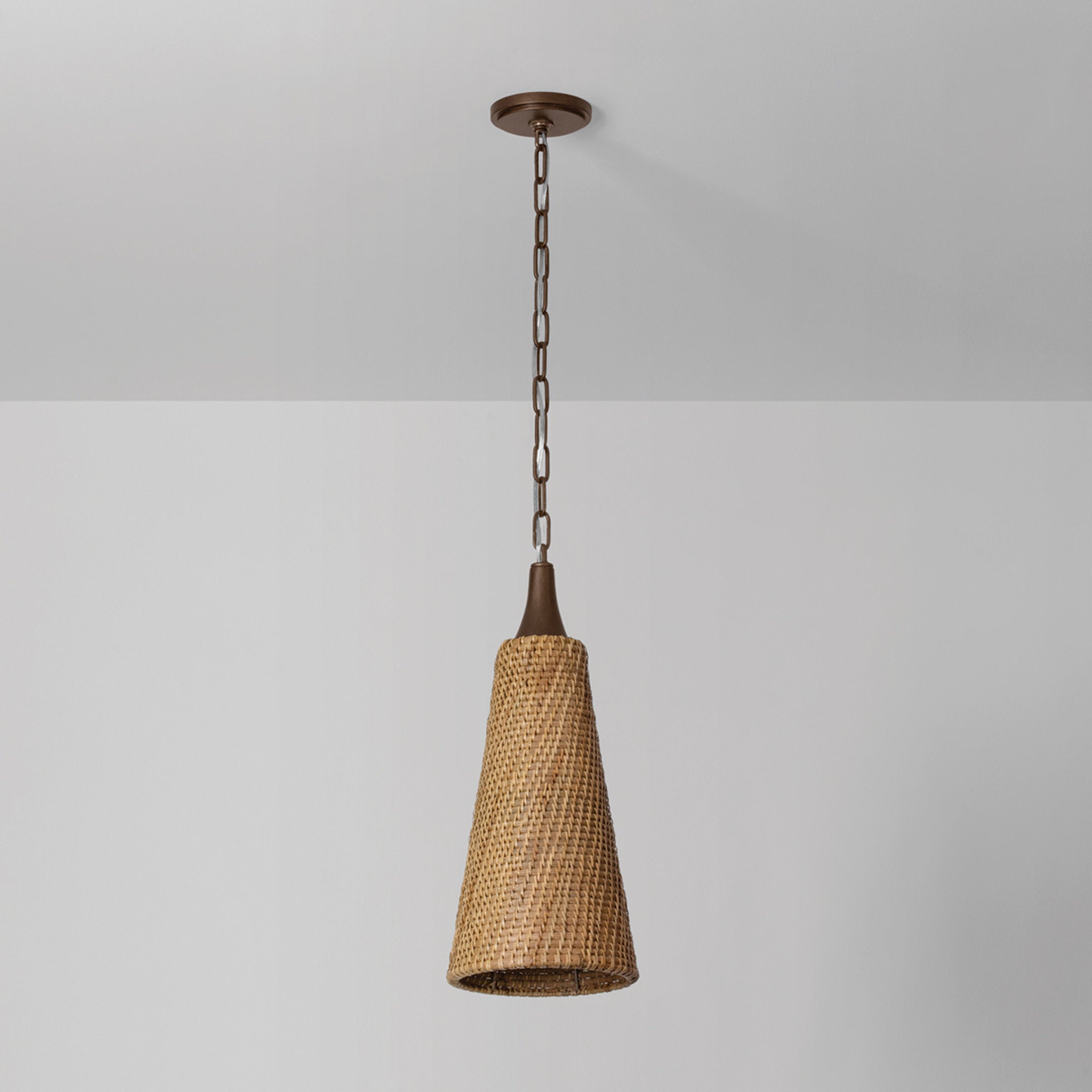 Kenzo 1-Light Pendant in Bronze Leaf 8.5W x 20.75H