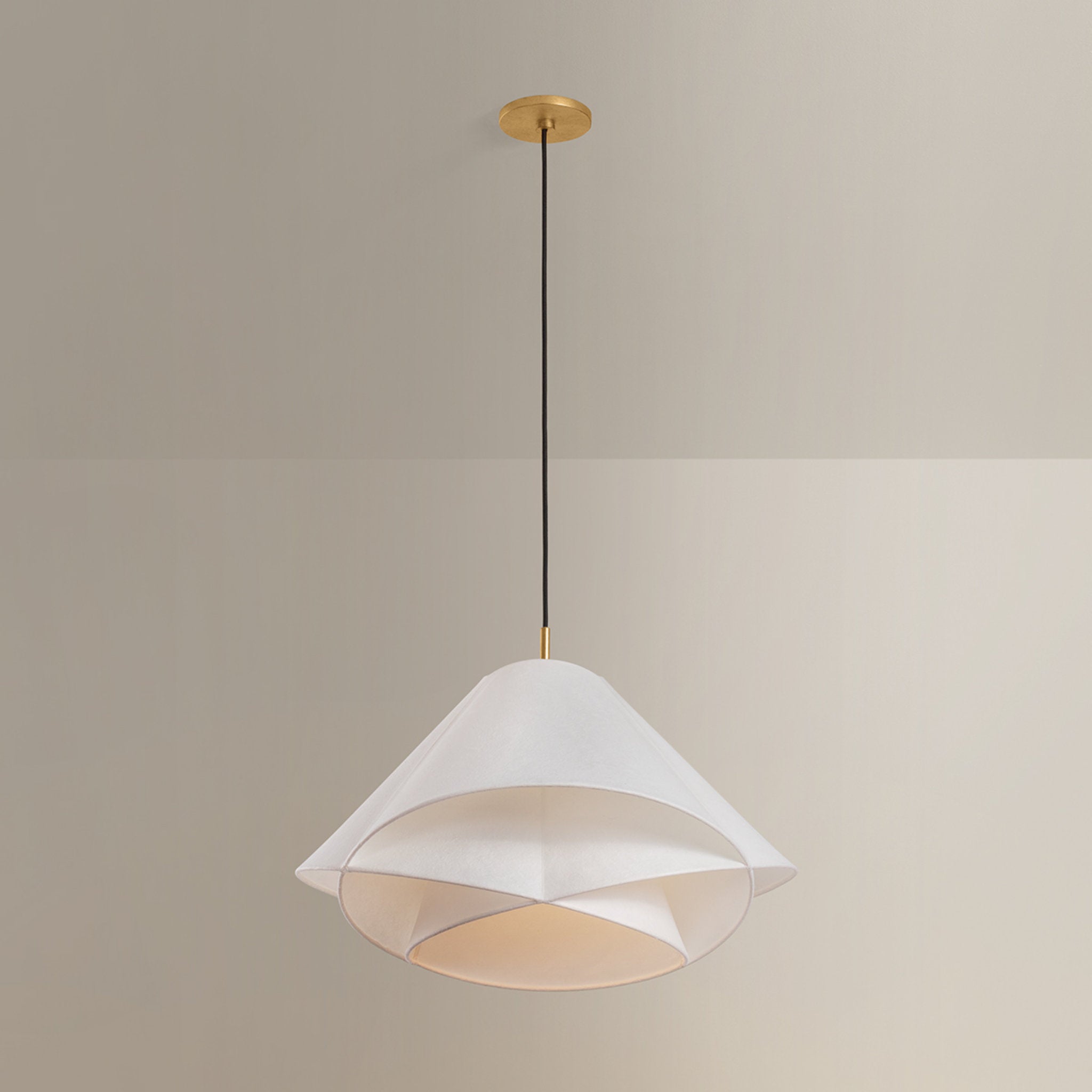 Edna 1-Light Pendant in Vintage Gold Leaf 25.25W x 17H
