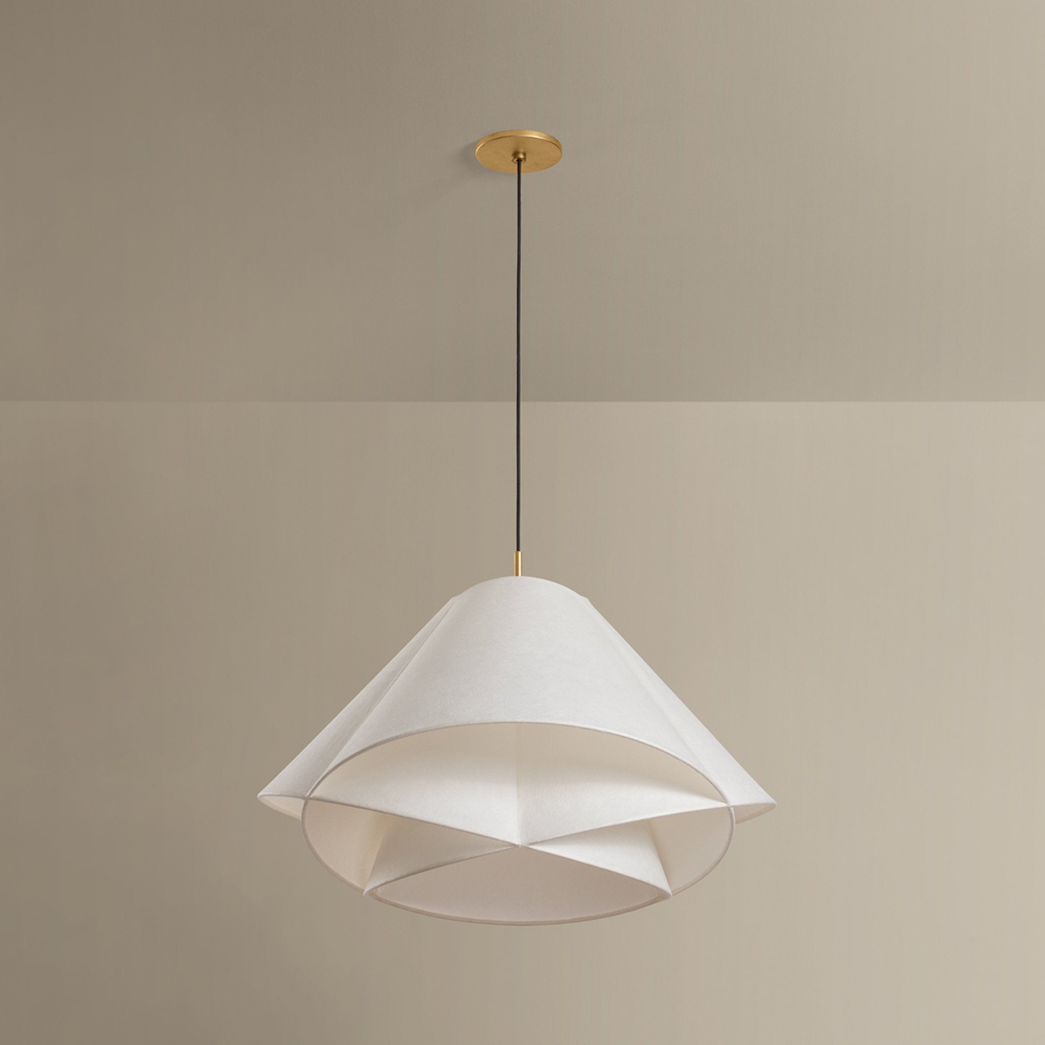 Edna 1-Light Pendant in Vintage Gold Leaf 34.5W x 22.25H