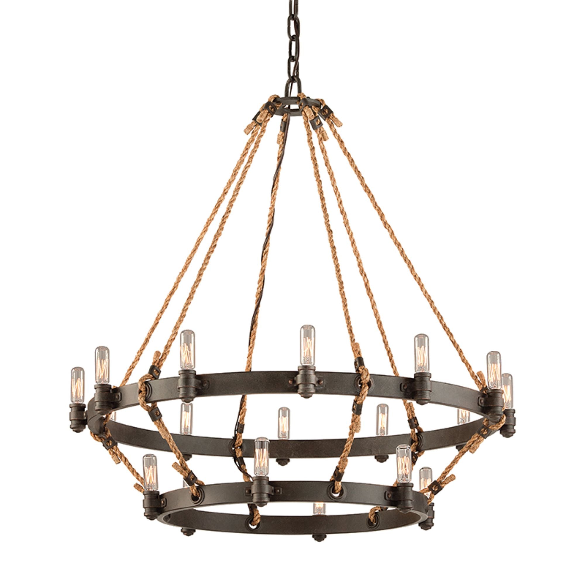 Pike Place 18-Light Chandelier in Heritage Bronze 32W x 38H