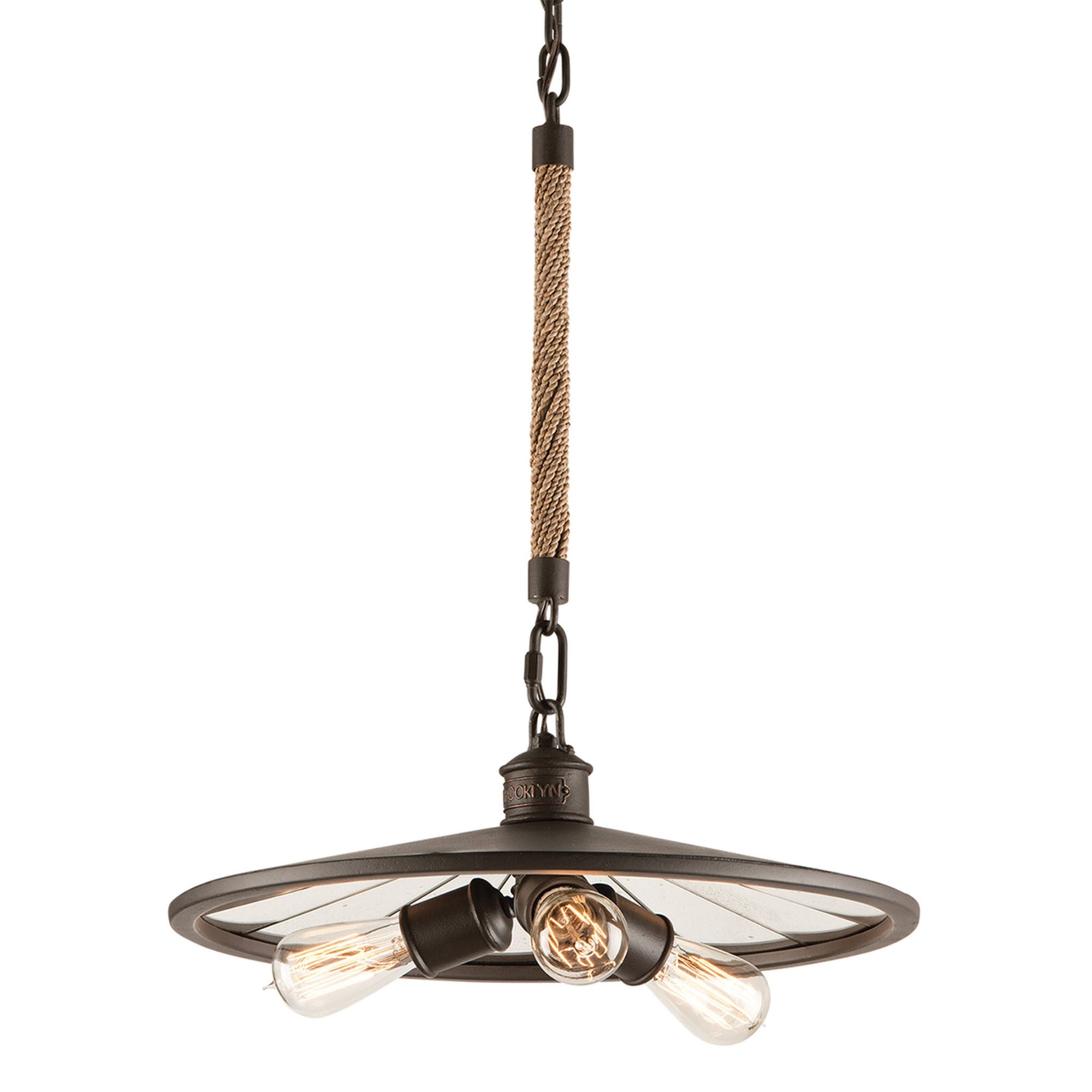 Brooklyn 3-Light Pendant in Heritage Bronze 18W x 8.25H