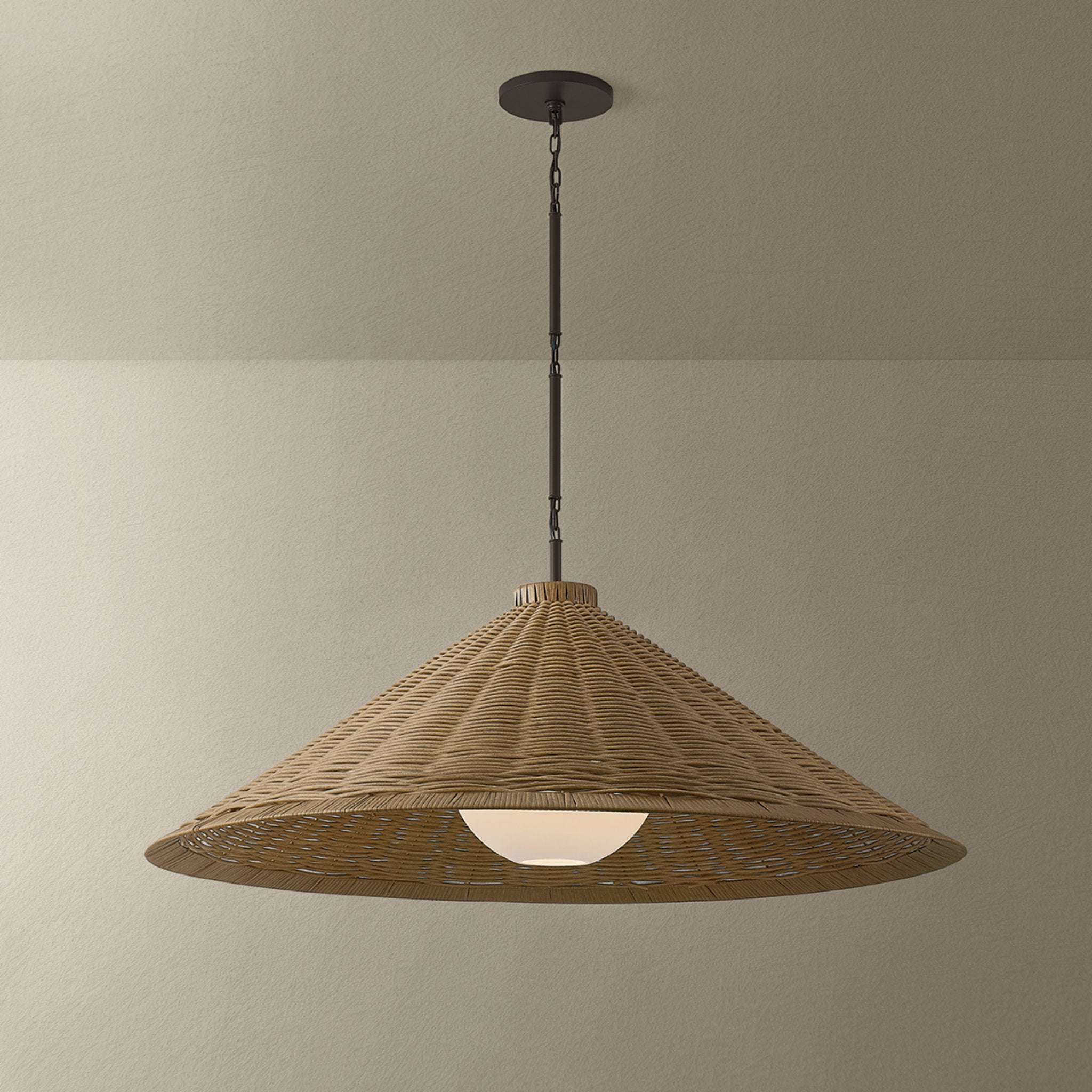 Devlin 1-Light Exterior Pendant in Bronze 44W x 19H