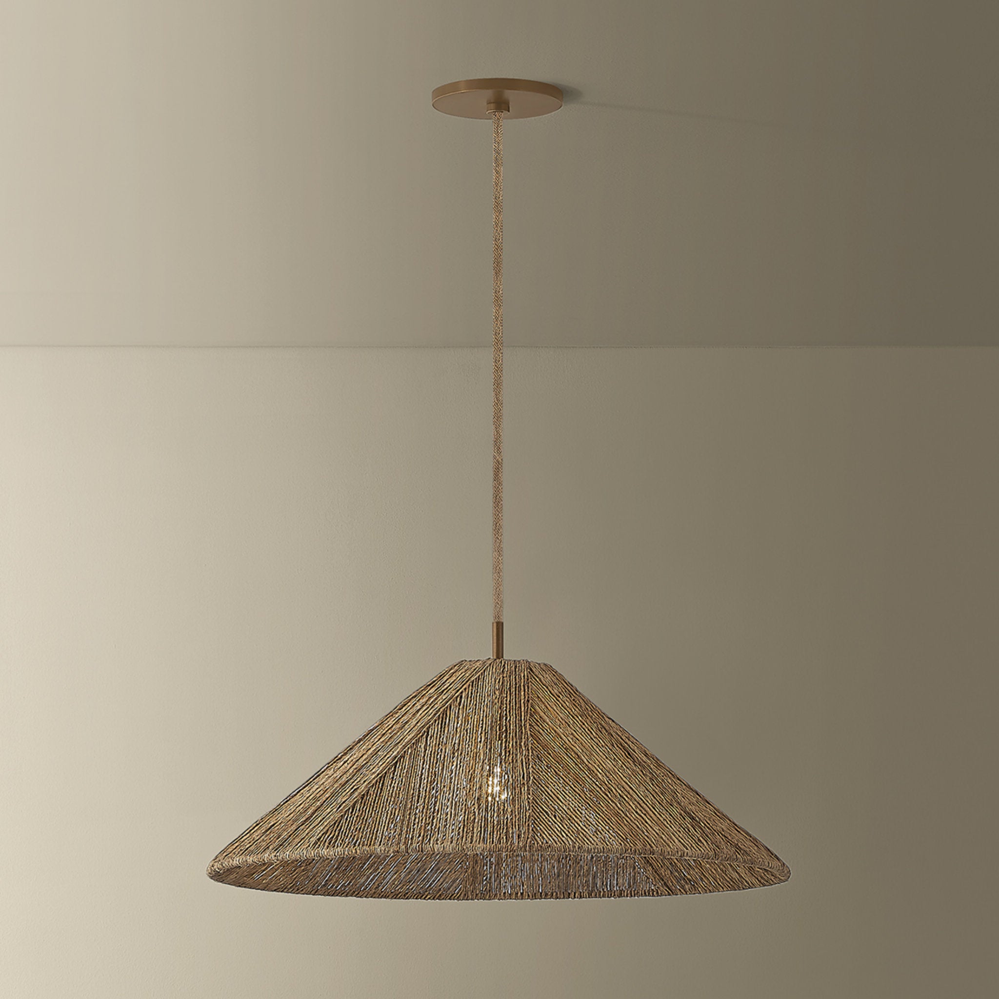 Ahrens 1-Light Pendant in Patina Brass 24W x 10.75H