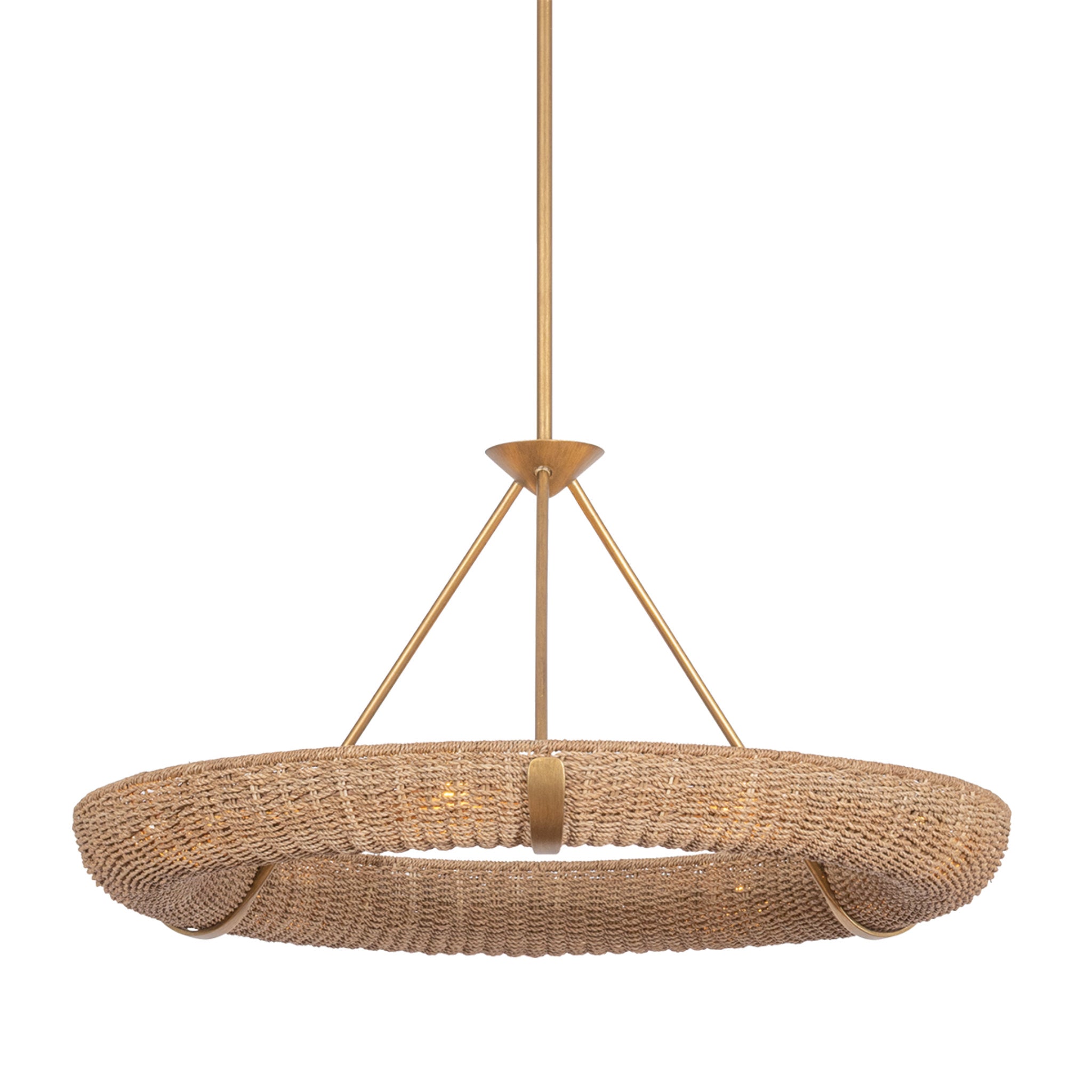 Floyd 9-Light Chandelier in Patina Gold Leaf 36W x 18.25H