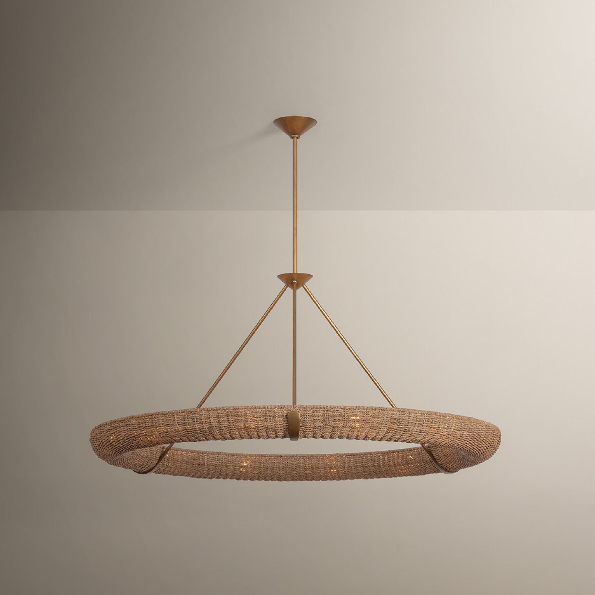 Floyd 12-Light Chandelier in Patina Gold Leaf 52W x 24.75H