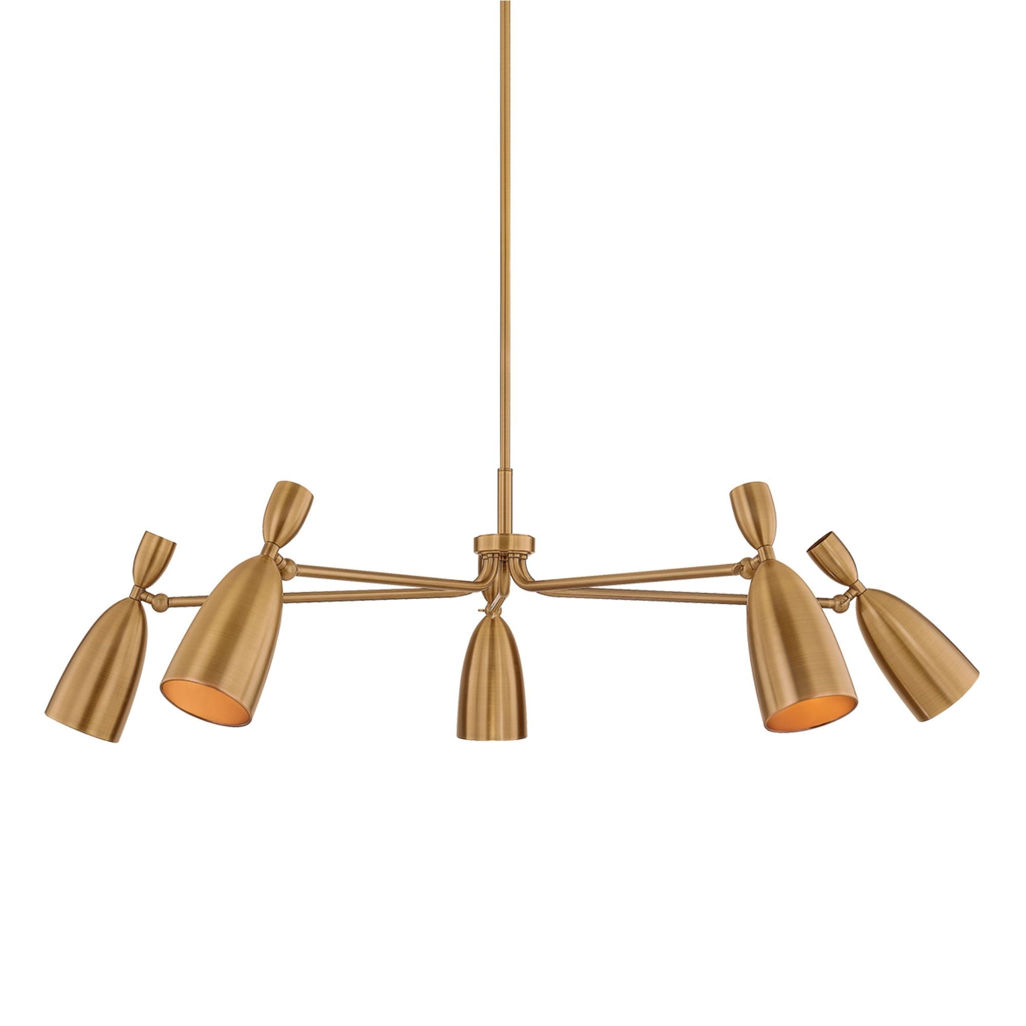 Spade Chandelier 5-Light LED in  Patina Brass 49.25W x 15H