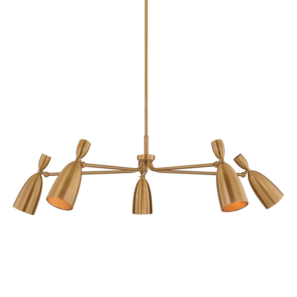 Spade 5-Light Chandelier in Patina Brass 49.25W x 15H