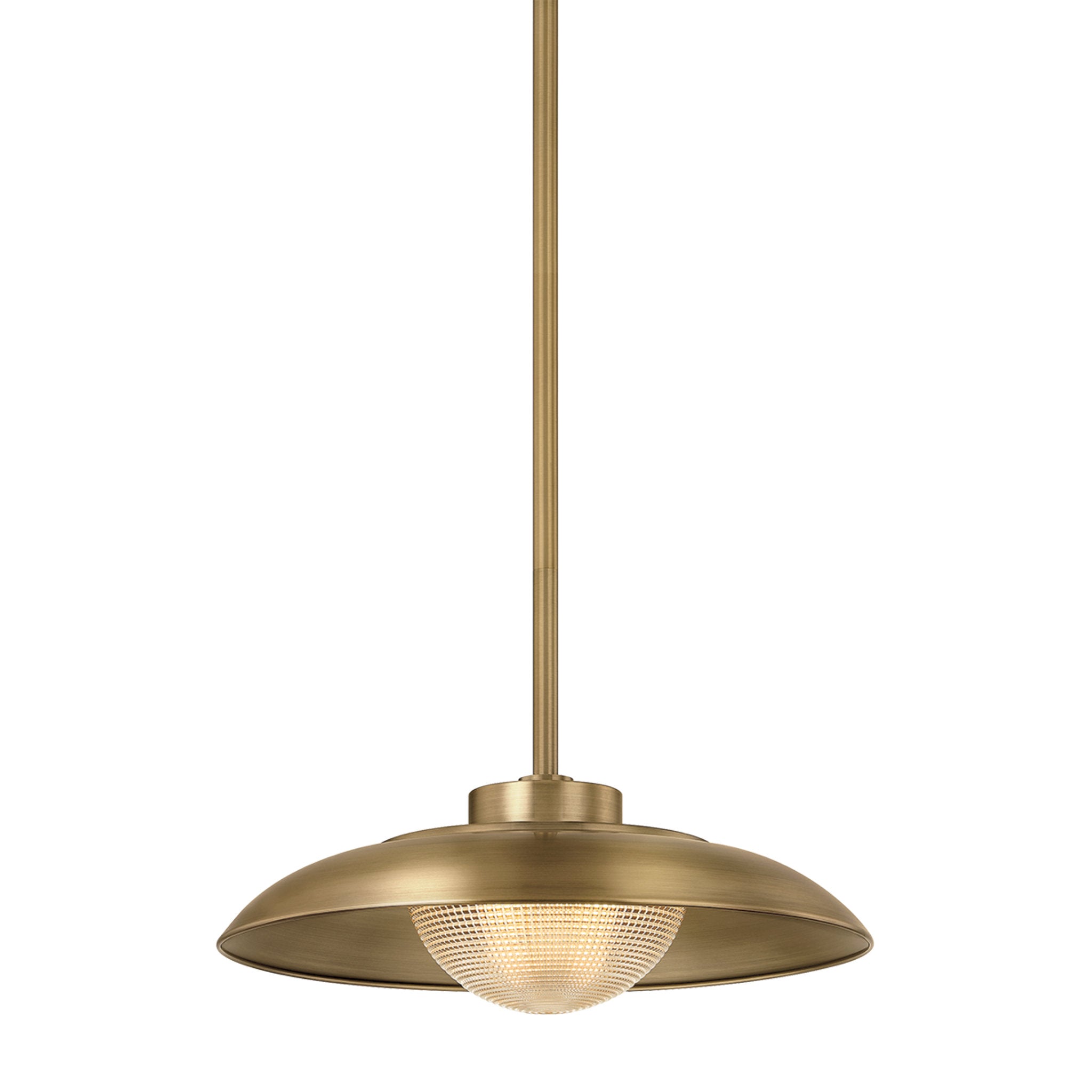 Braxton 1-Light Pendant in Patina Brass 18W x 6.5H