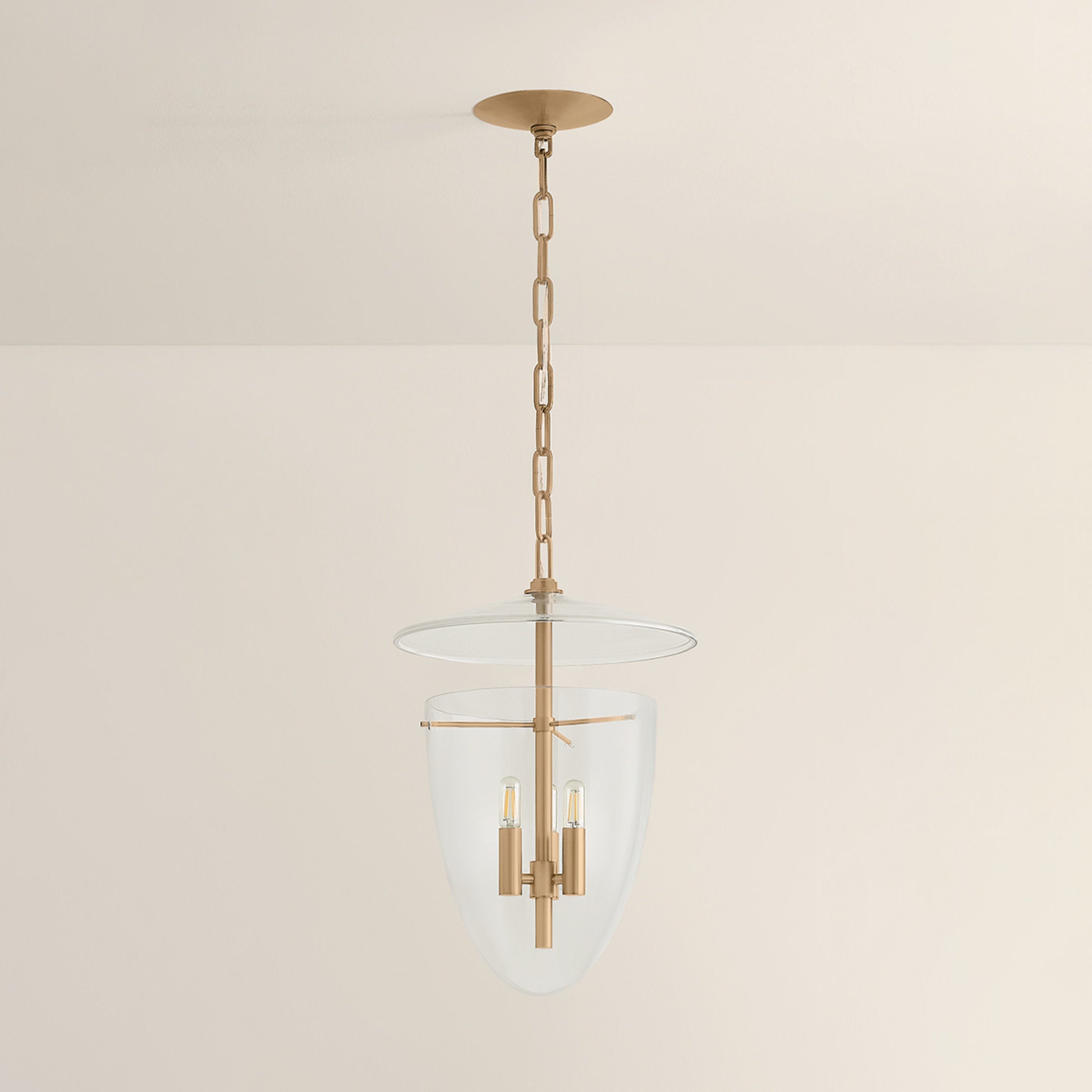 Tully 3-Light Lantern in Patina Brass 13.5W x 20.25H
