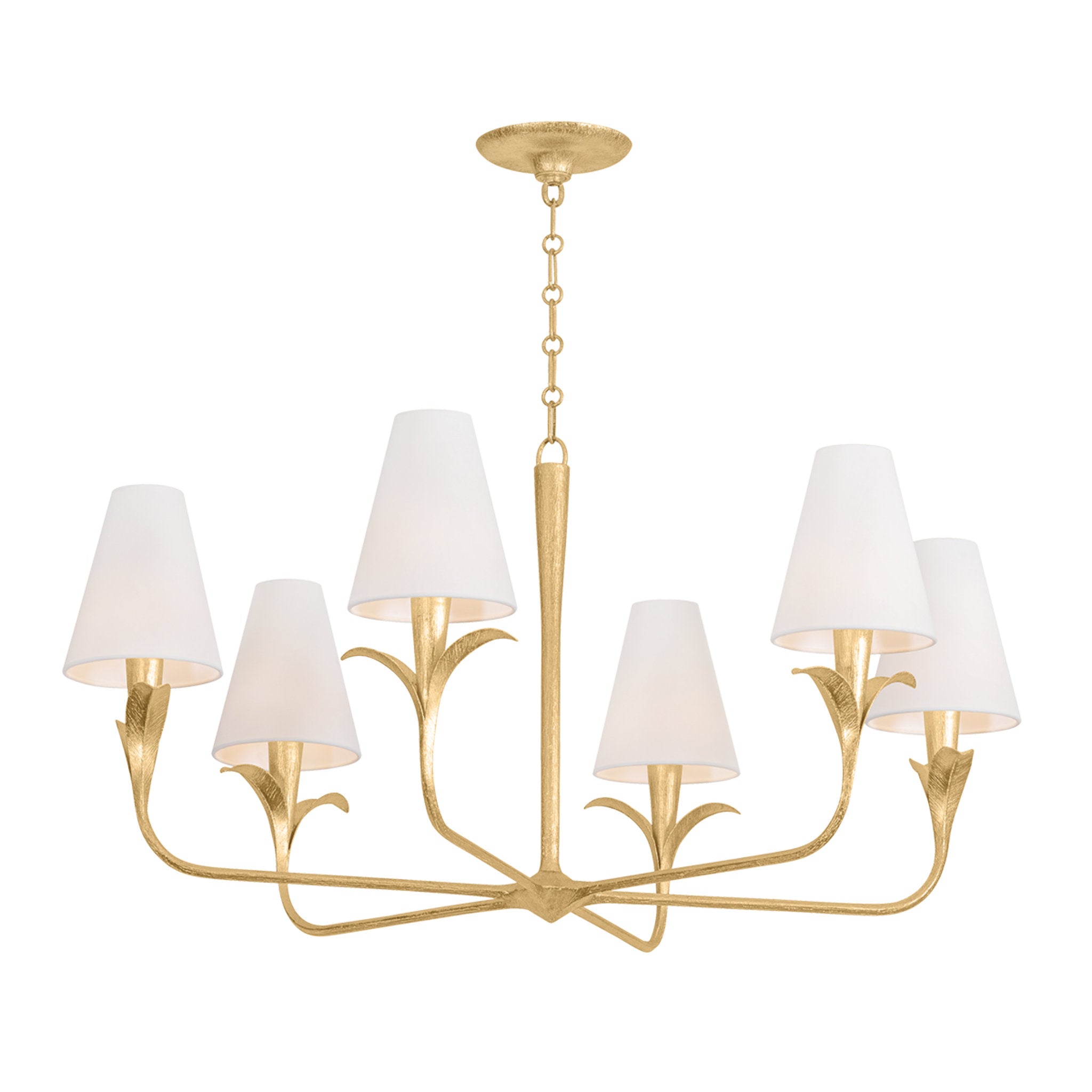 Quill 6-Light Chandelier in Gilded Ivory 40W x 20.25H