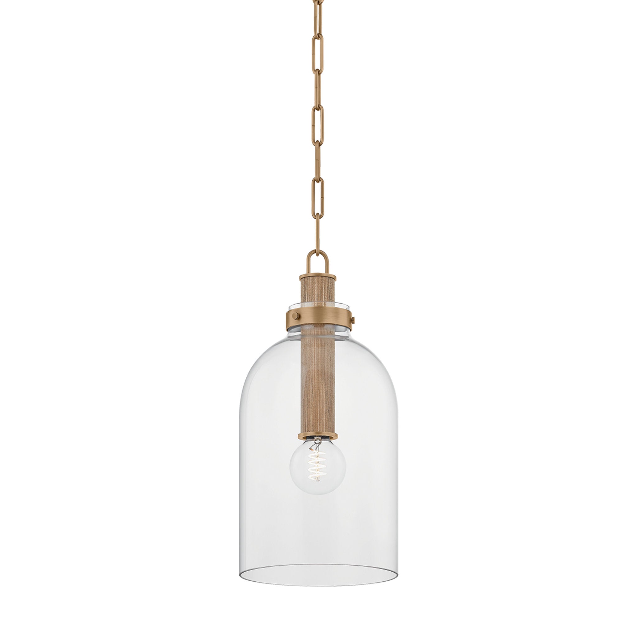 Kori 1-Light Pendant in Patina Brass 9W x 18.75H
