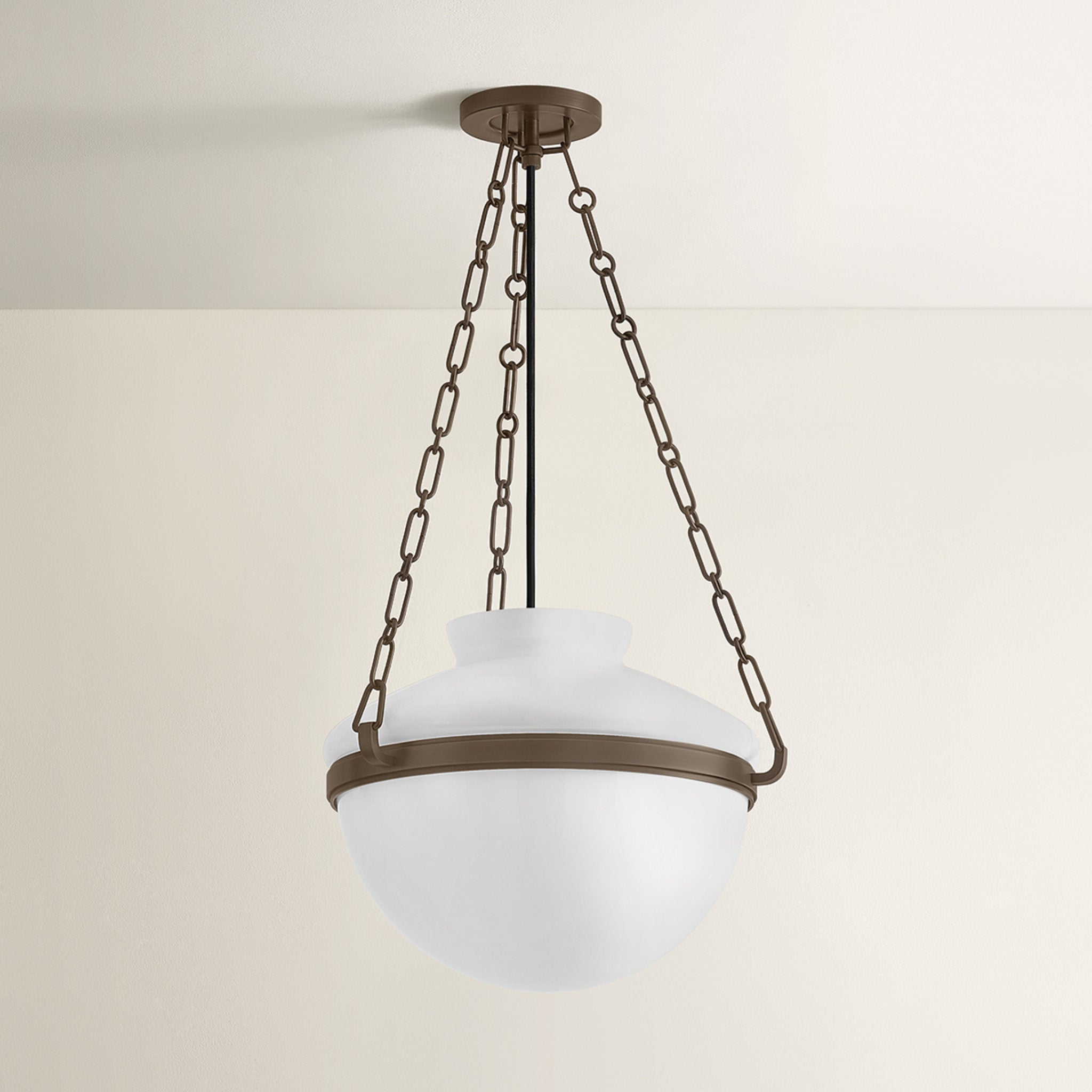 Paradigm 1-Light Pendant in Bronze by Lauren Liess 16.25W x 12H