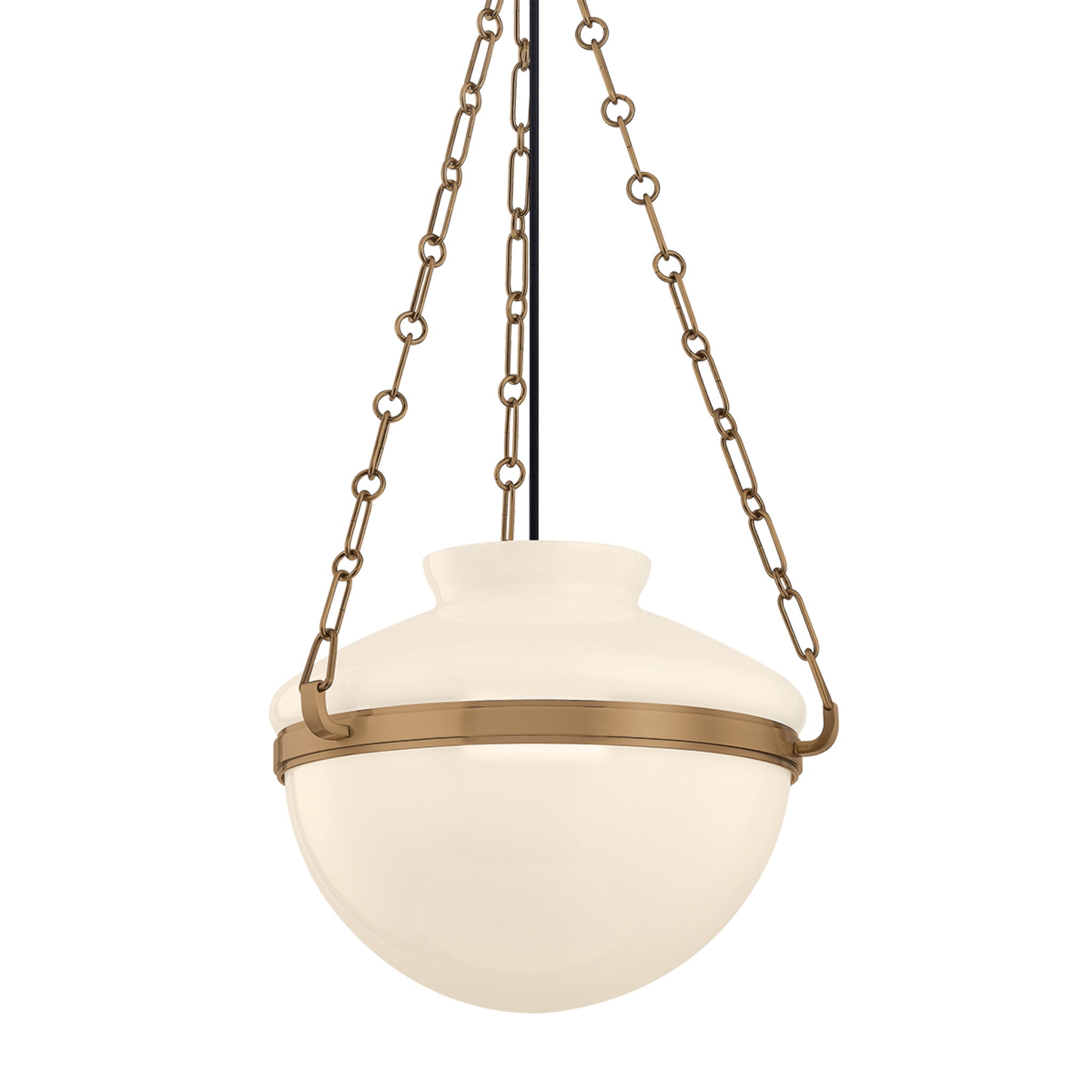 Paradigm 1-Light Pendant in Patina Brass by Lauren Liess 16.25W x 12H