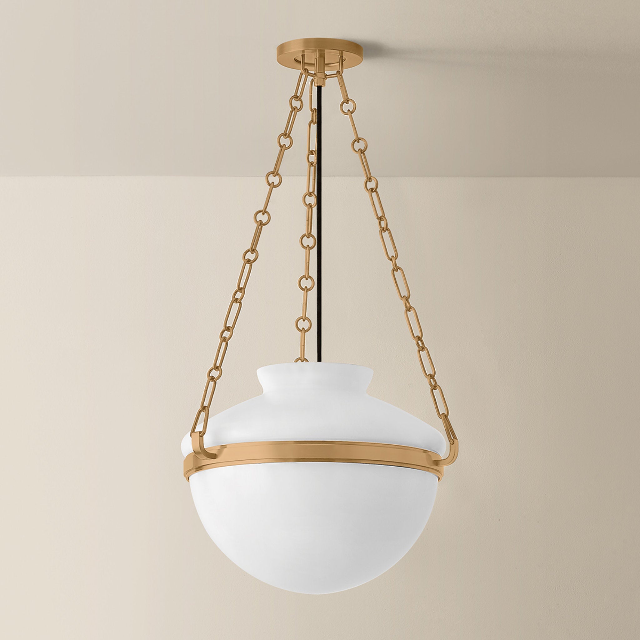 Paradigm 1-Light Pendant in Patina Brass by Lauren Liess 16.25W x 12H