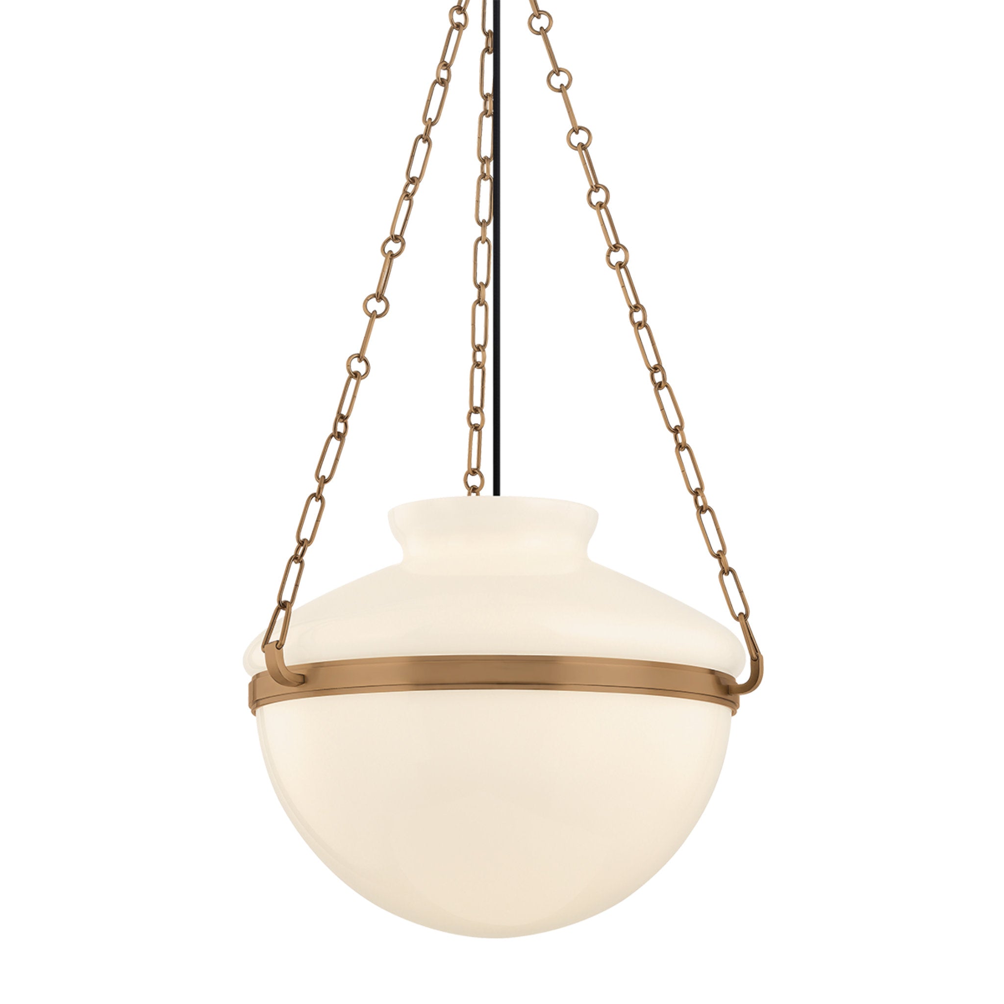 Paradigm 1-Light Pendant in Patina Brass by Lauren Liess 19W x 14.5H