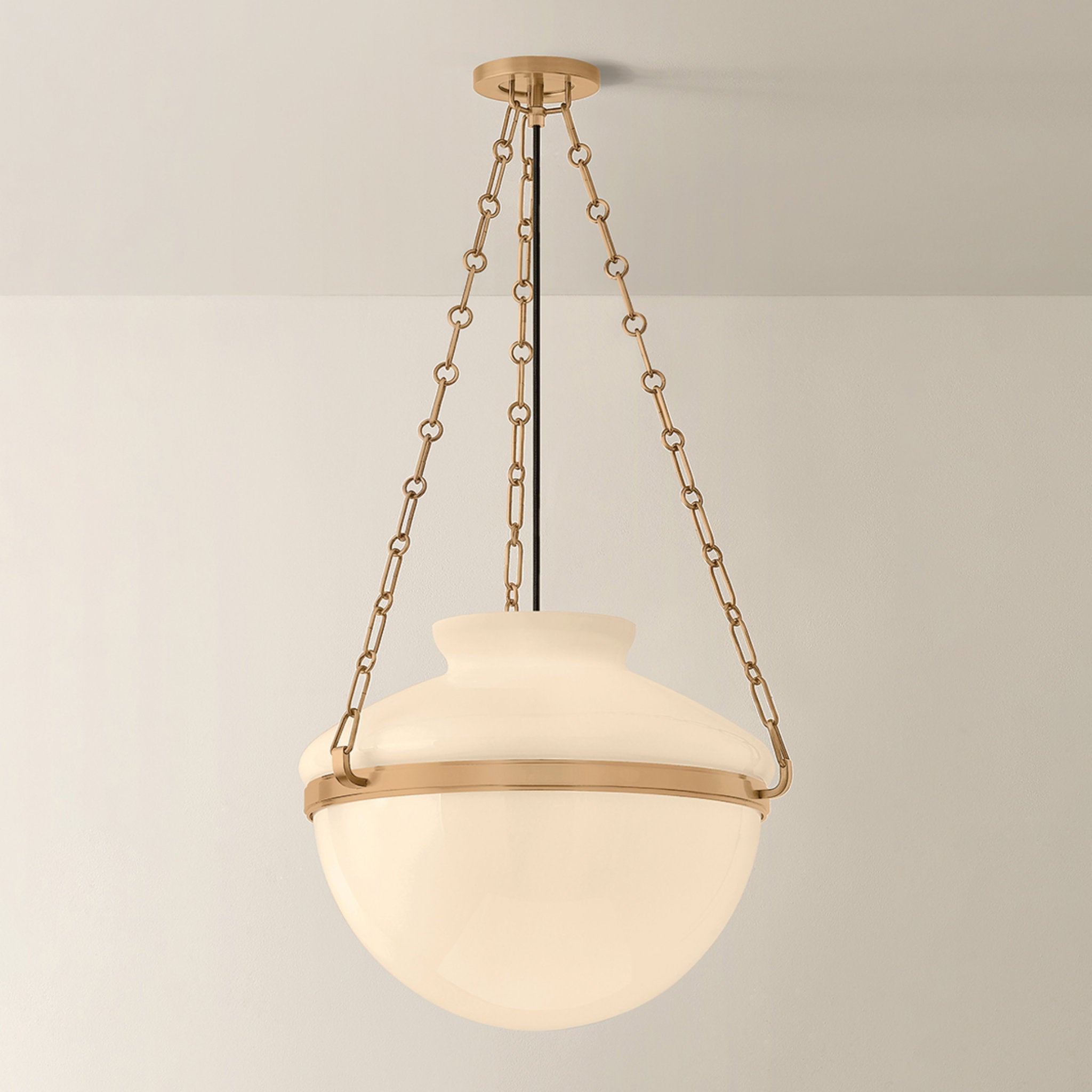 Paradigm 1-Light Pendant in Patina Brass by Lauren Liess 19W x 14.5H