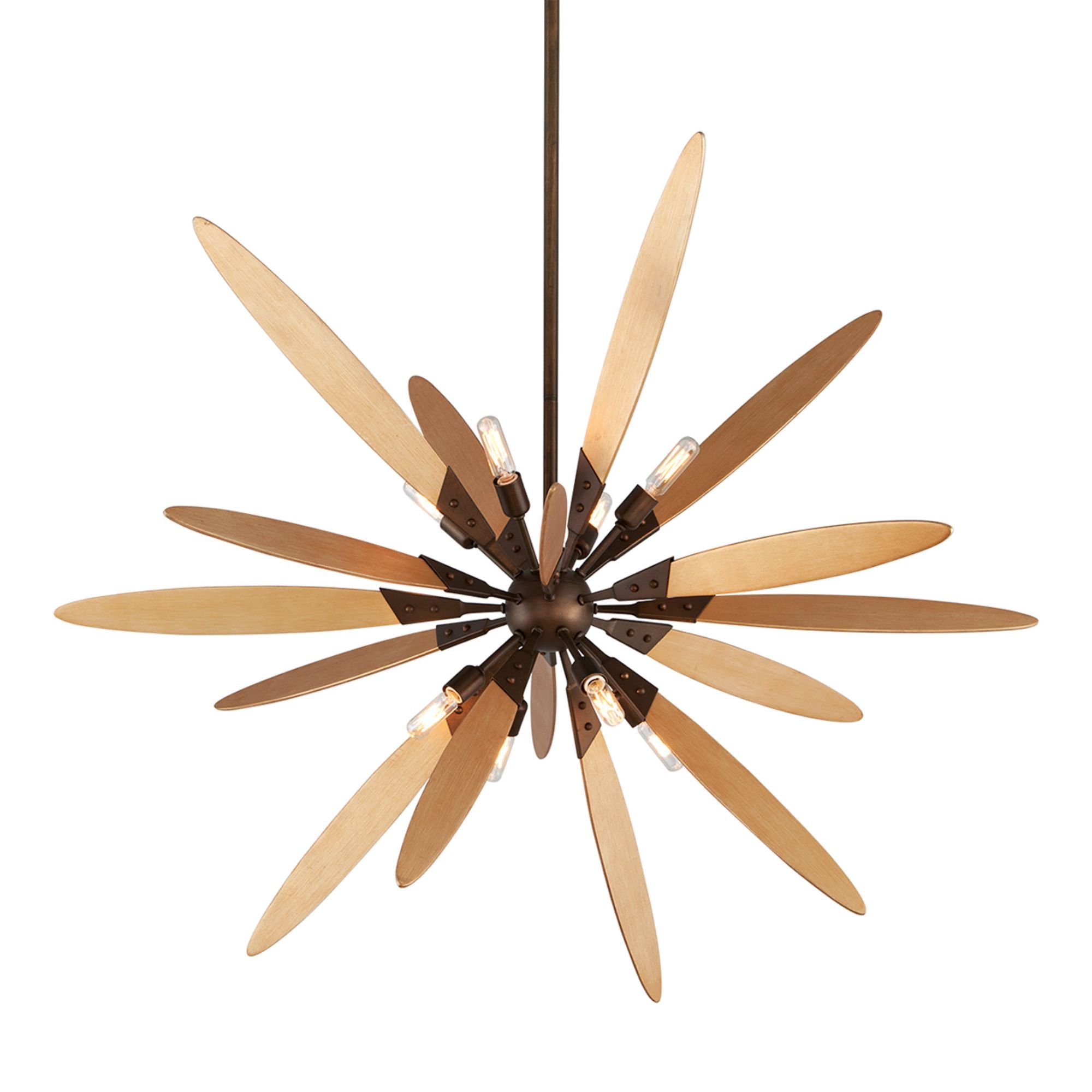 Dragonfly Chandelier 8-Light LED in  Dragofly Bronze / Satin Leaf 44W x 31.25H