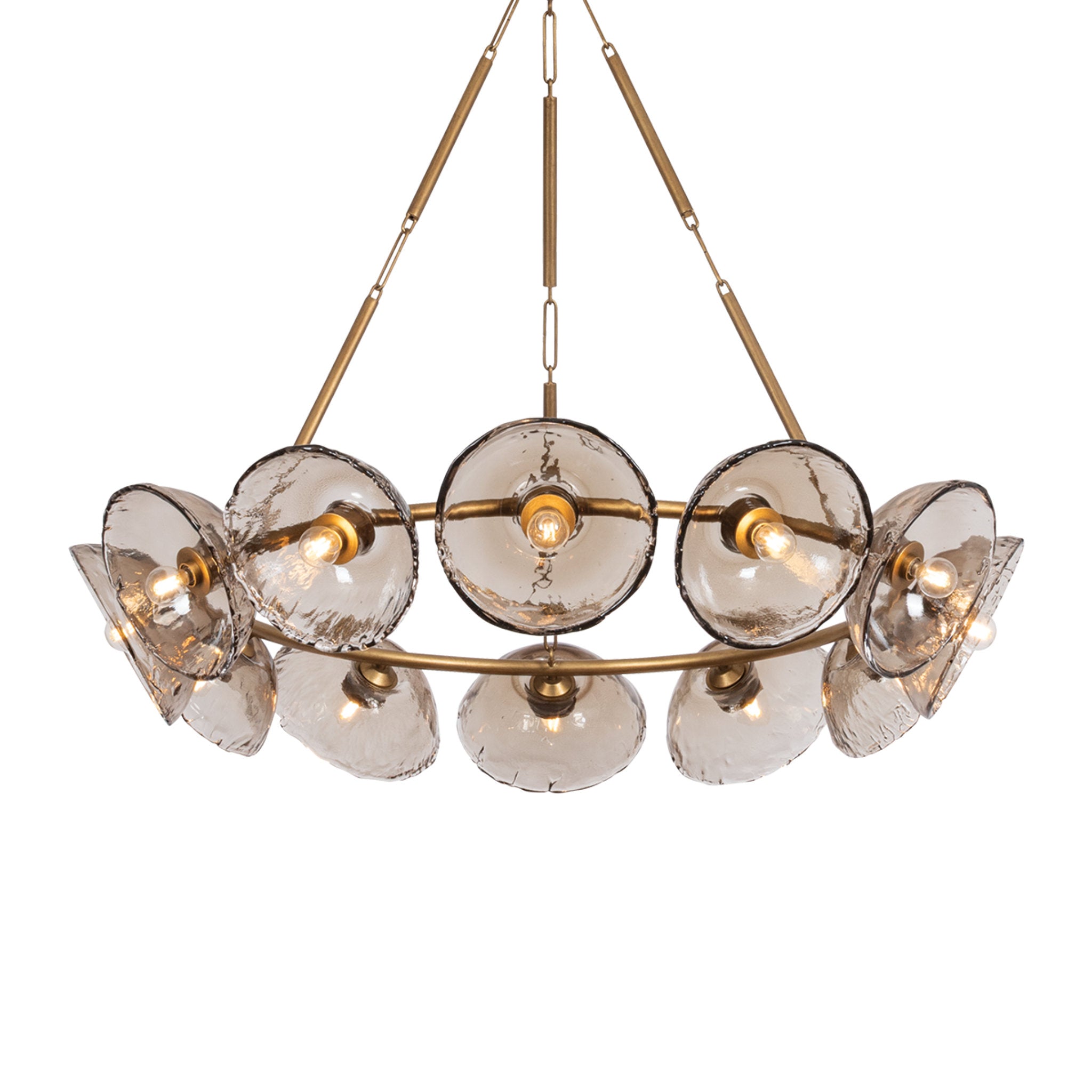 Diego 12-Light Chandelier in Patina Gold Leaf 48.5W x 9.25H