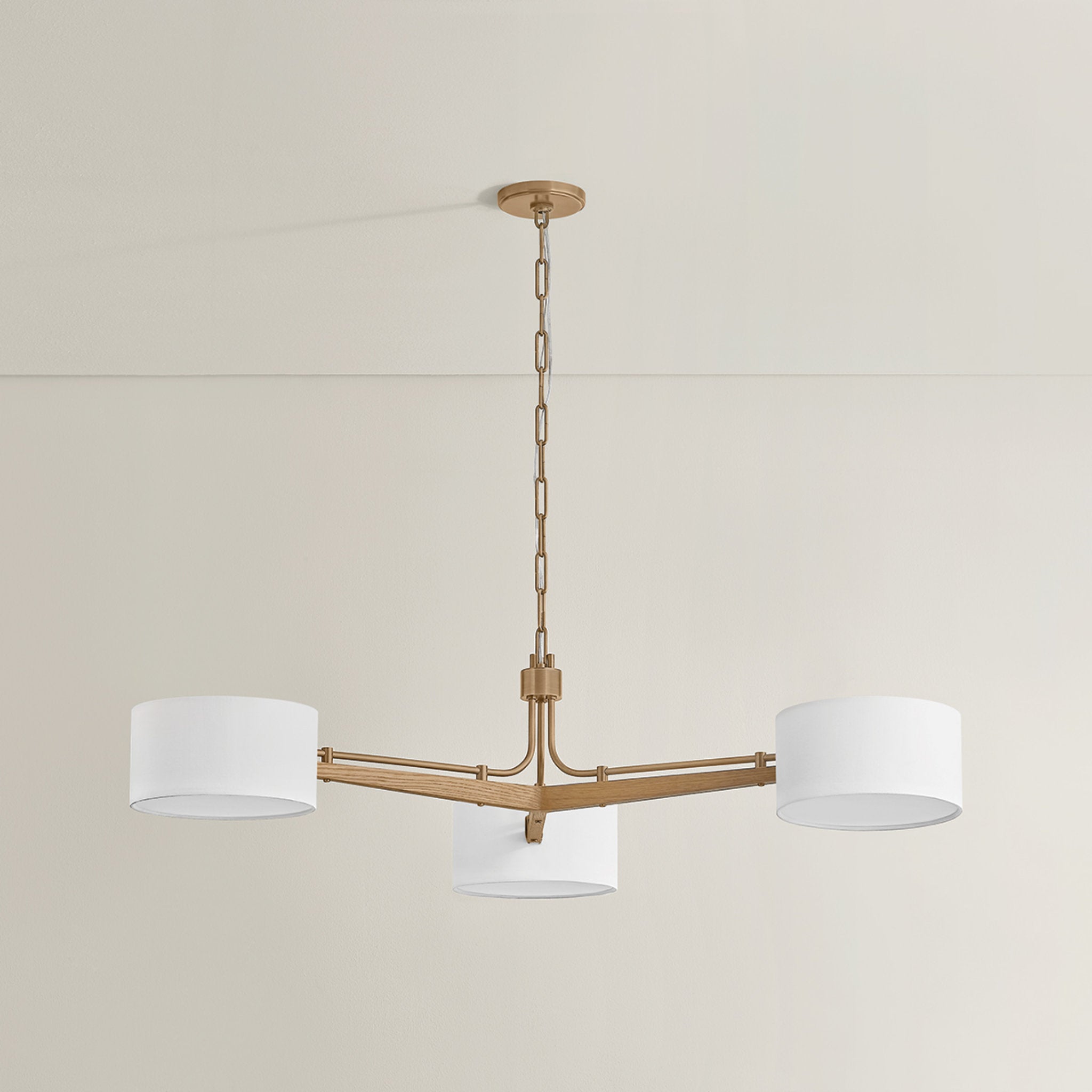 Mailo 3-Light Chandelier in Patina Brass 49.75W x 12.5H