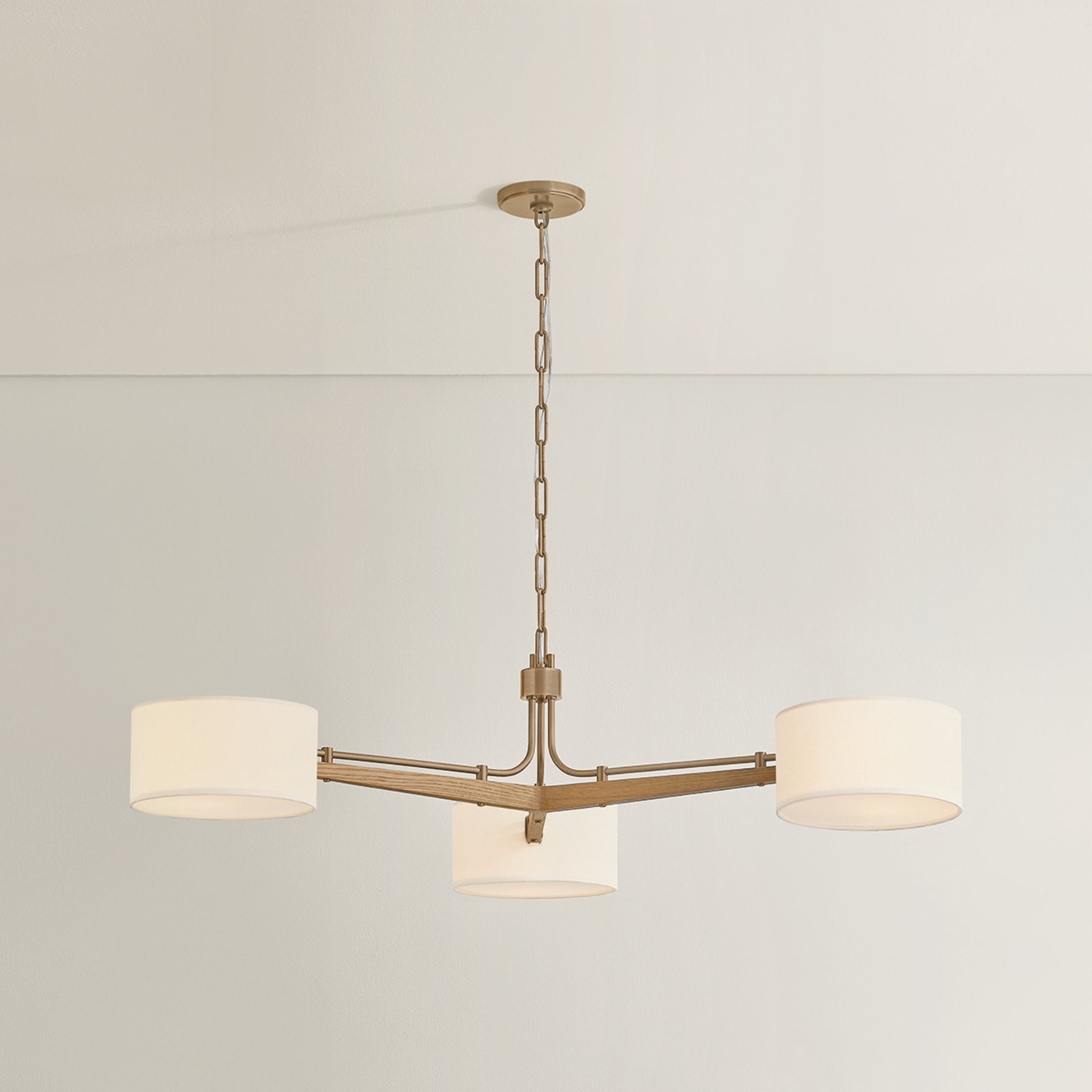 Mailo 3-Light Chandelier in Patina Brass 49.75W x 12.5H