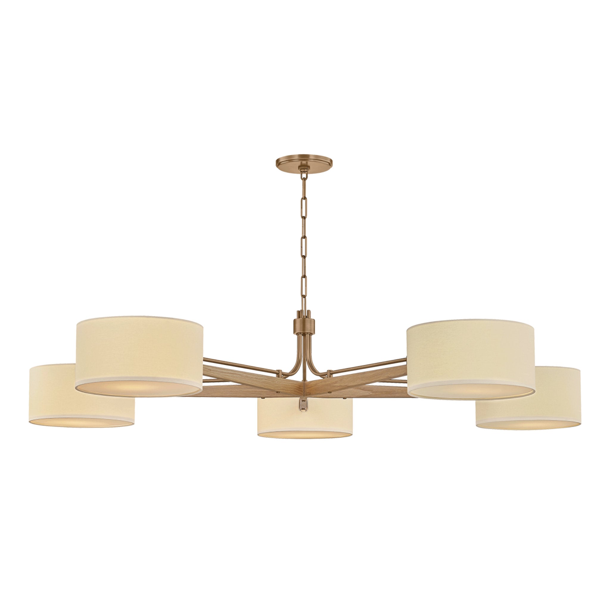 Mailo 5-Light Chandelier in Patina Brass 65W x 13H