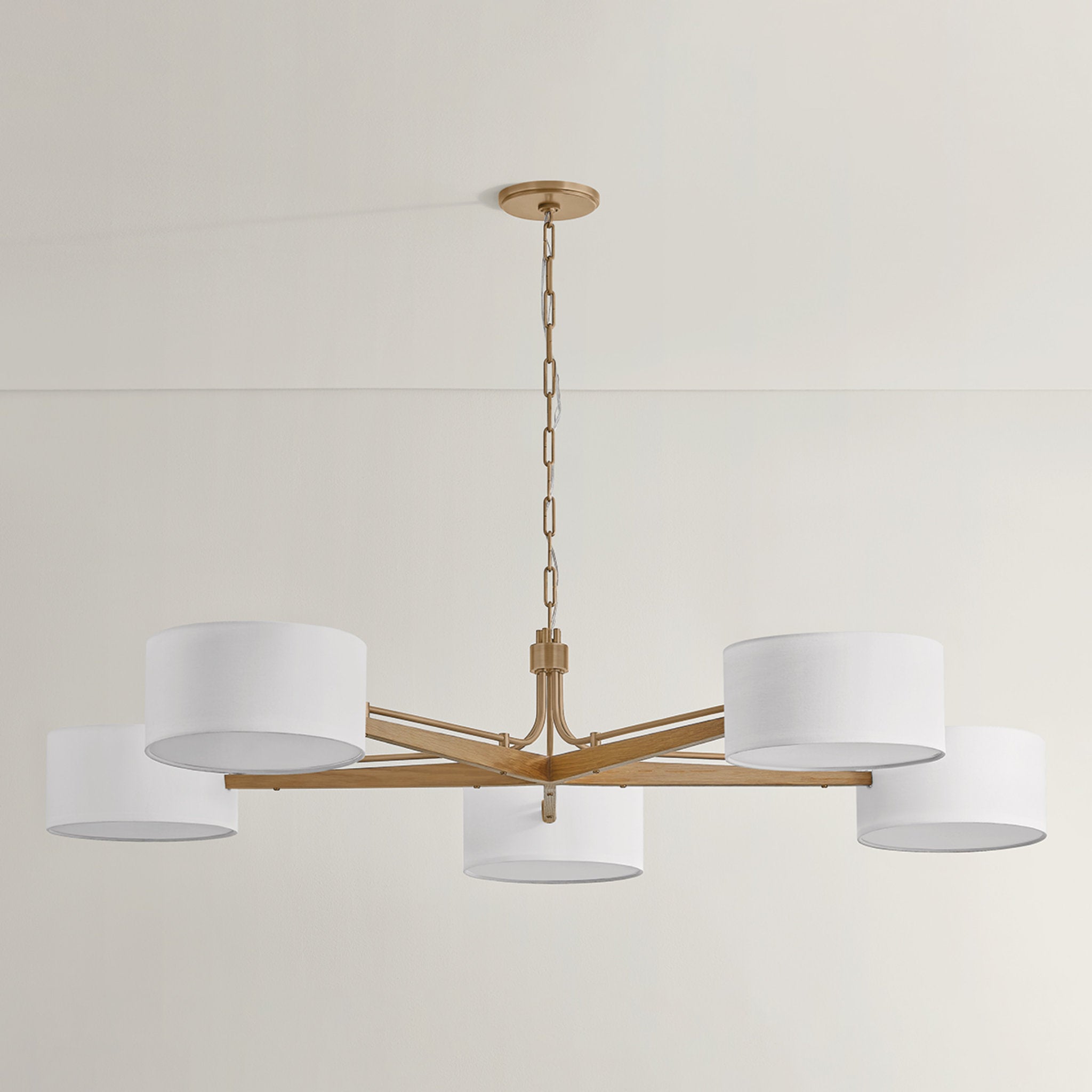 Mailo 5-Light Chandelier in Patina Brass 65W x 13H