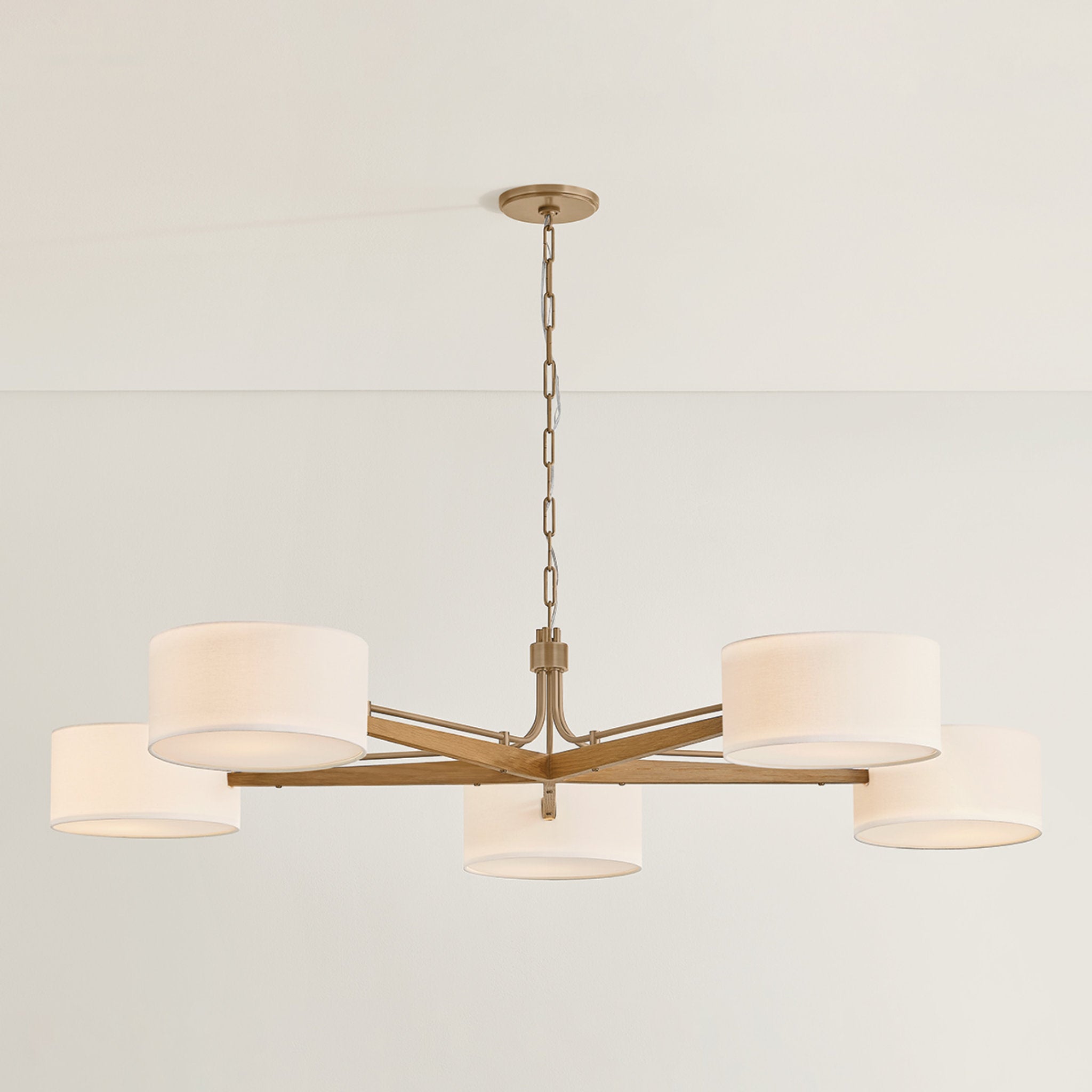 Mailo 5-Light Chandelier in Patina Brass 65W x 13H
