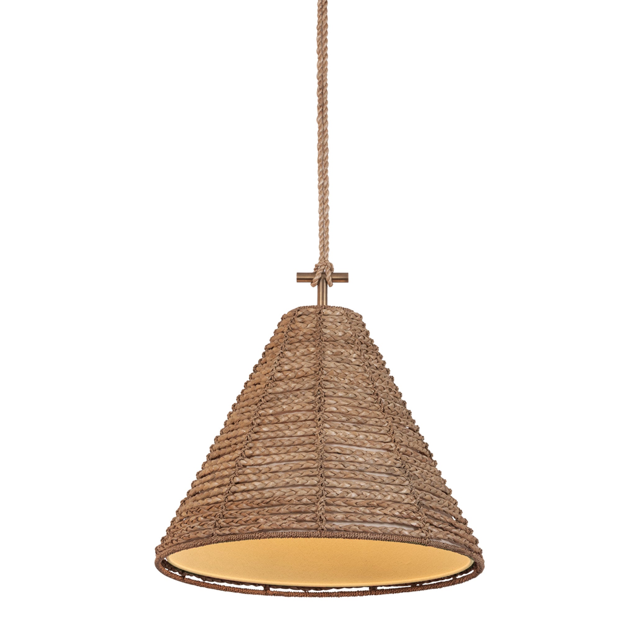 Redwood 1-Light Pendant in Patina Brass 20W x 17.75H