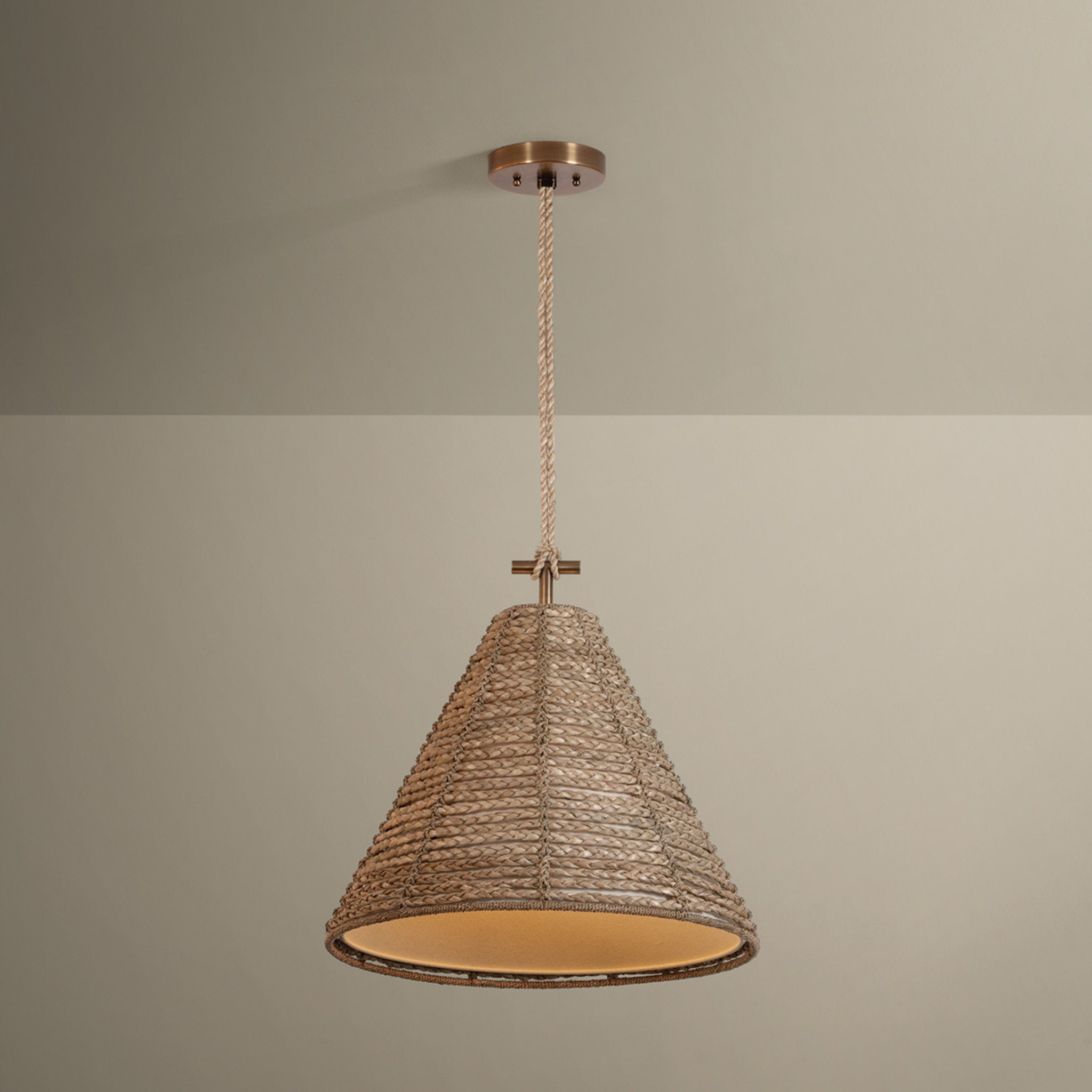 Redwood 1-Light Pendant in Patina Brass 20W x 17.75H
