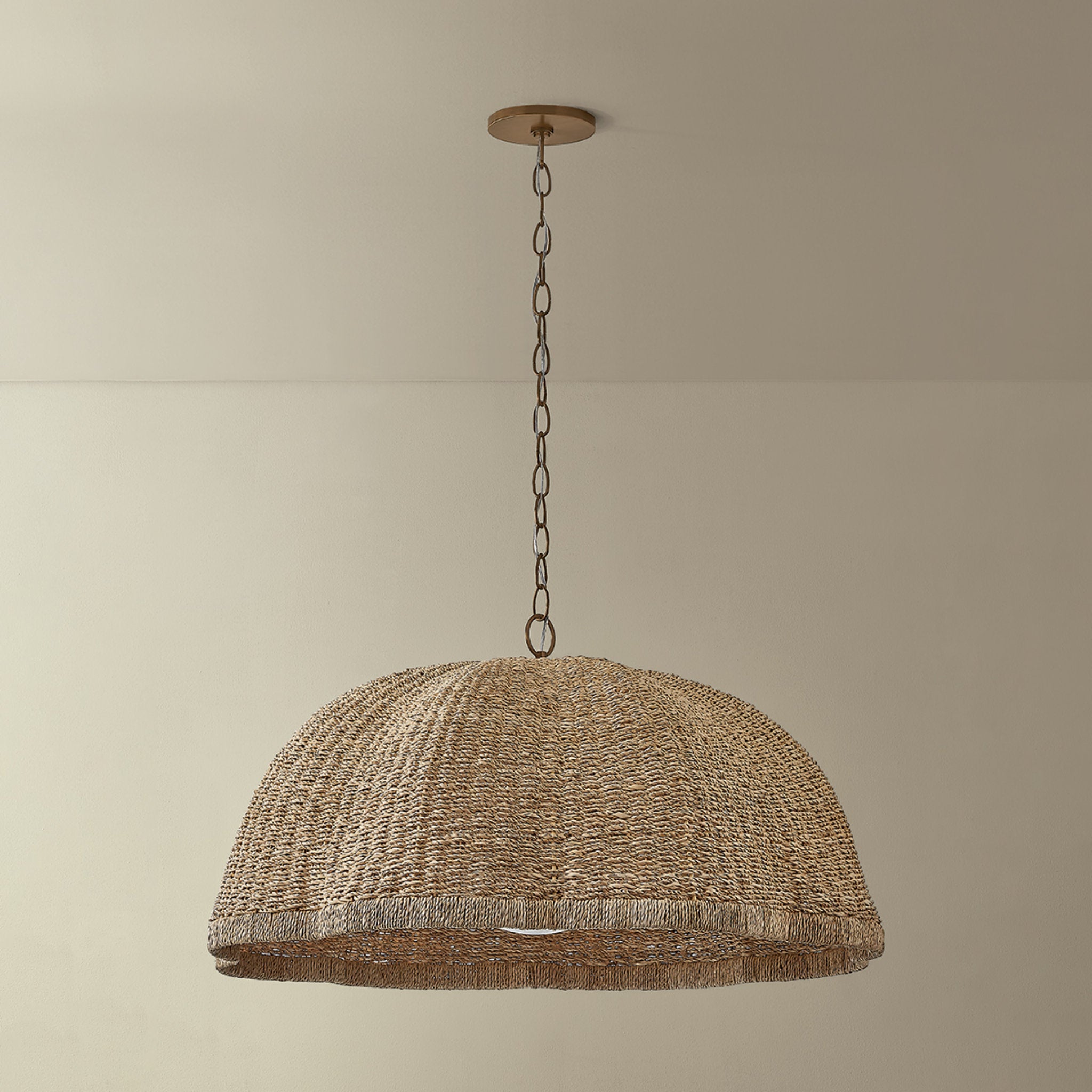 Jack 1-Light Pendant in Patina Brass 36W x 18H