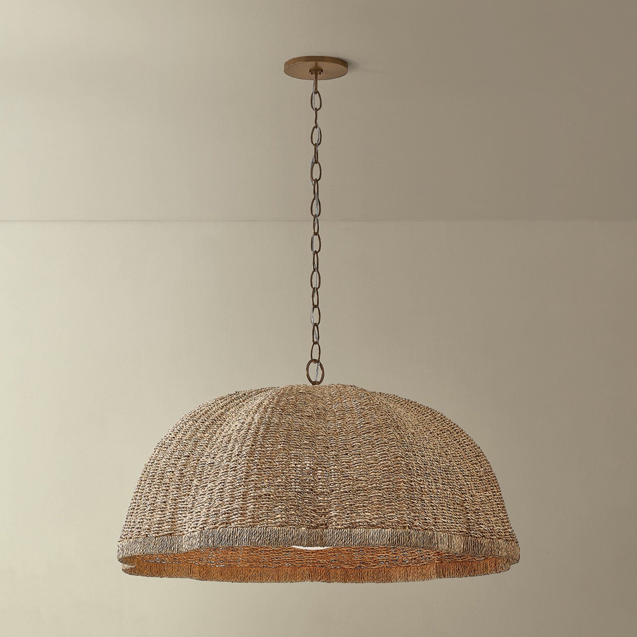Jack 1-Light Pendant in Patina Brass 36W x 18H