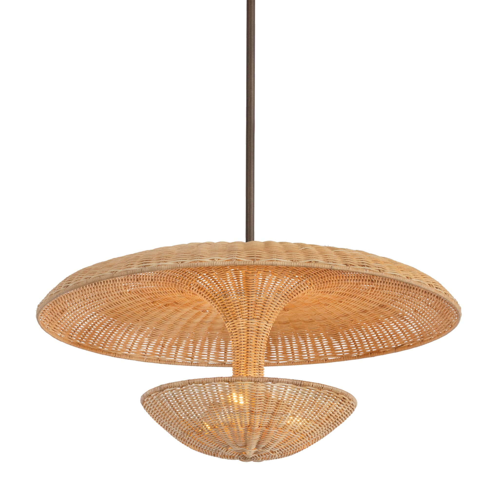 Draco 3-Light Pendant in Bronze Leaf 30W x 15H
