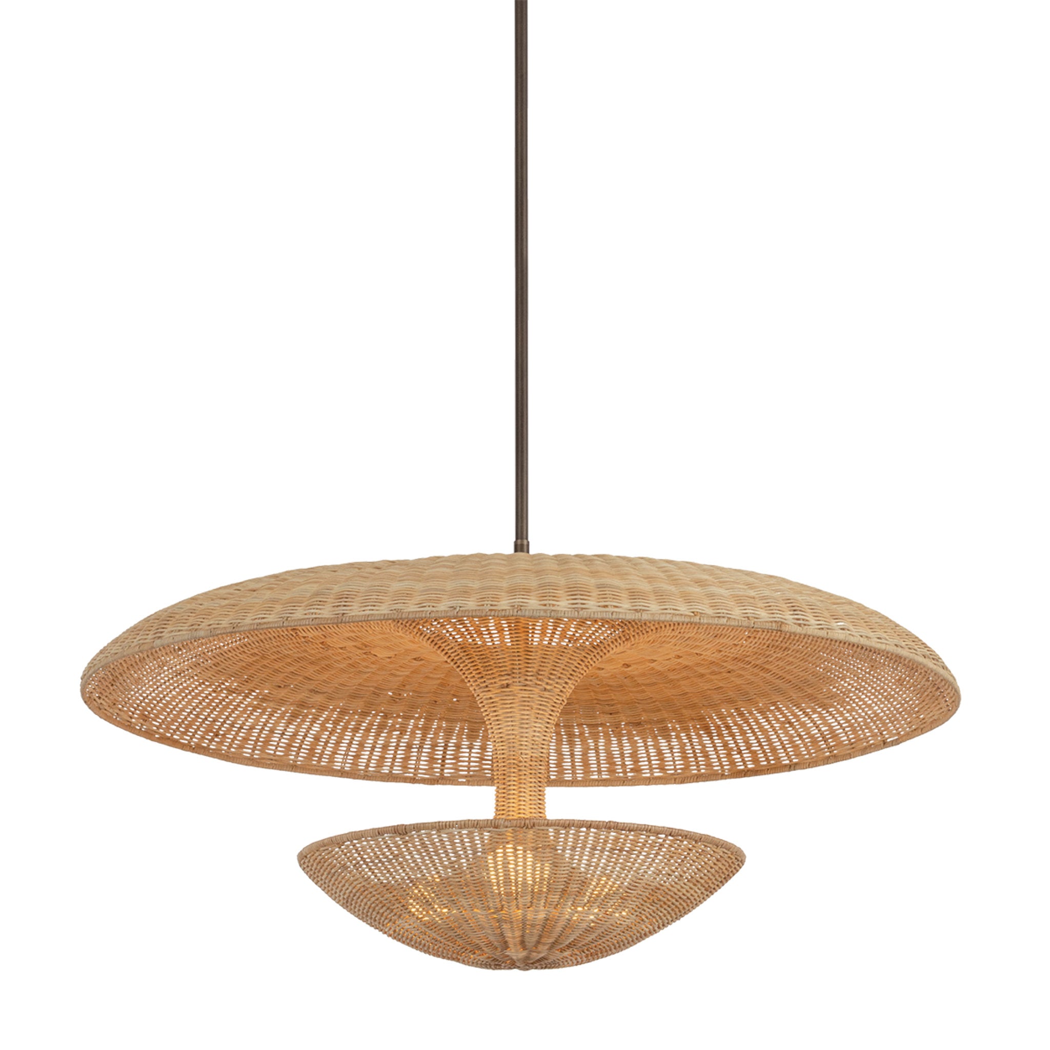 Draco 3-Light Pendant in Bronze Leaf 40W x 20H