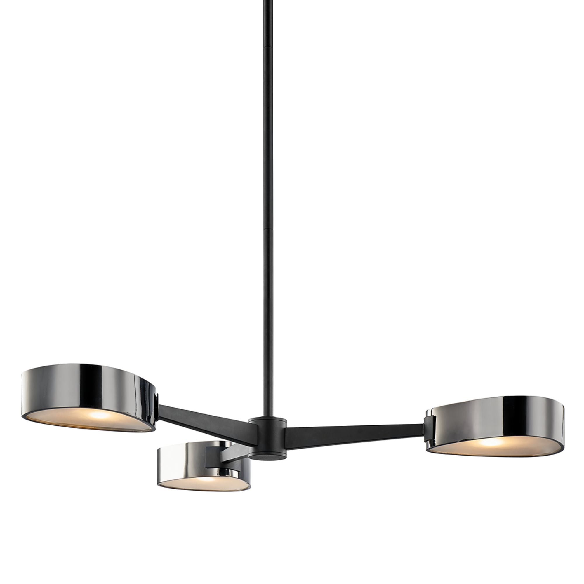 Allisio Chandelier 3-Light LED in  Textured Black/Black Chrome 35.5L x 35.5W x 2.75H