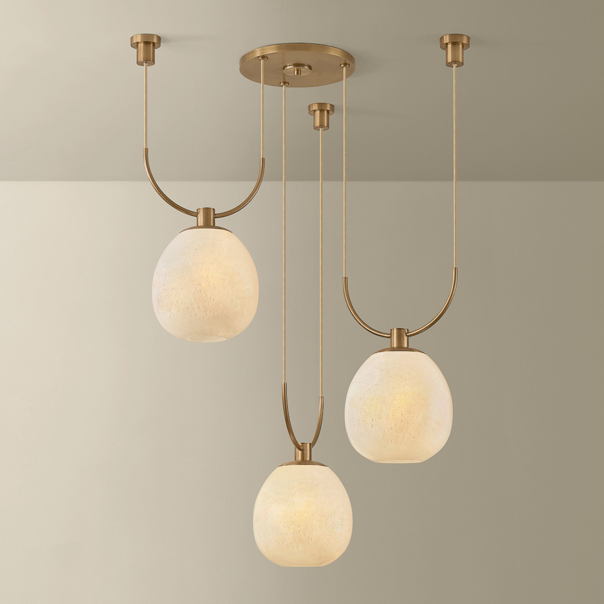 Jove 3-Light Chandelier in Patina Brass 35.5W x 18.5H