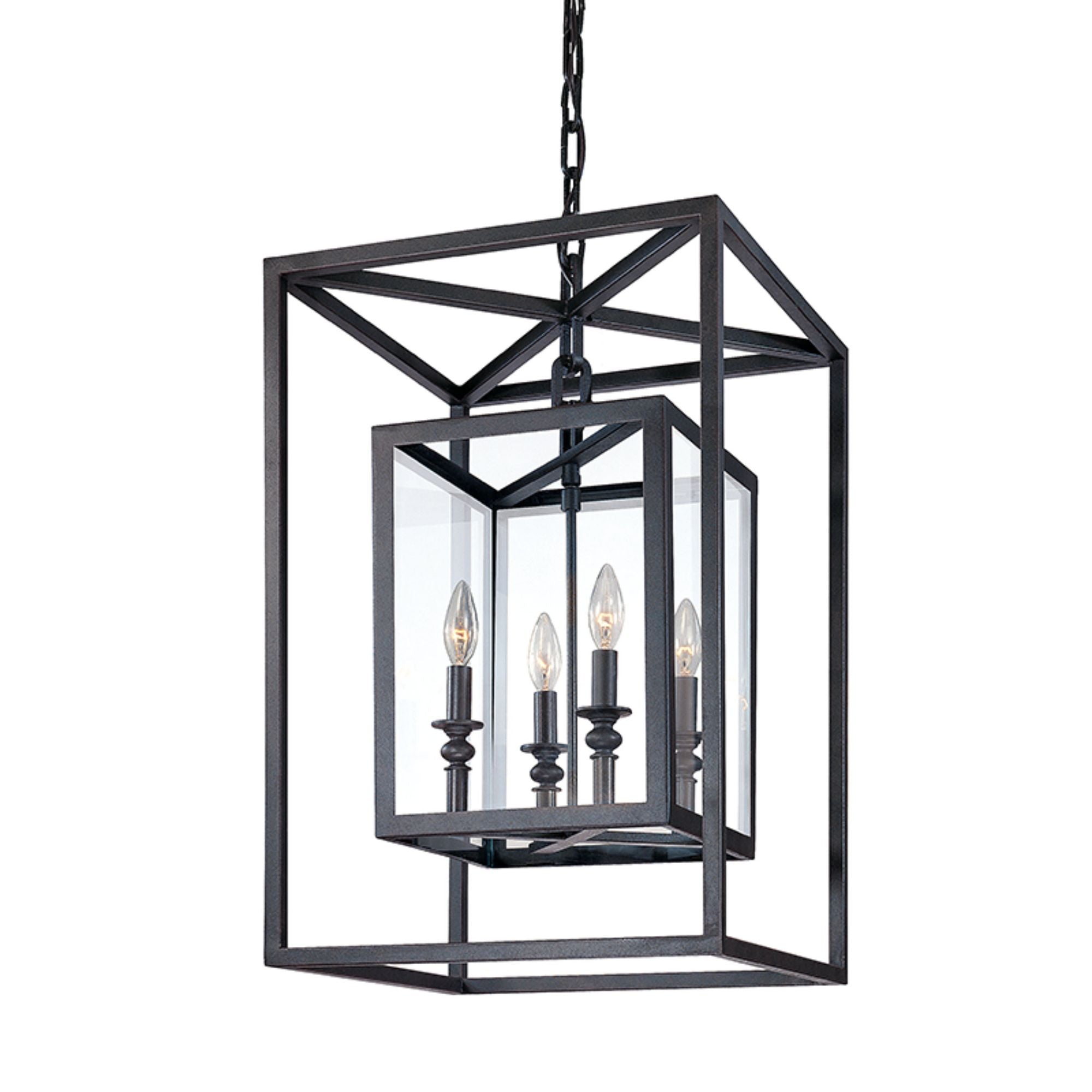 Morgan Lantern 4-Light LED in  Matte Black 16L x 16W x 24H