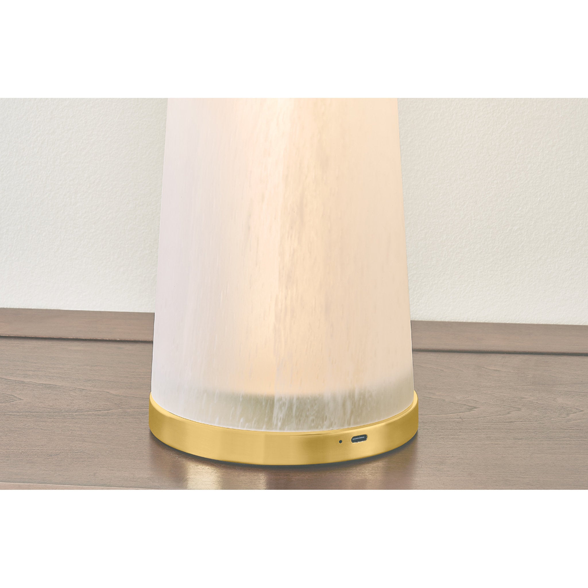 Fords 1-Light Rechargeable Table Lamp in Aged Brass 10.25W x 13.75H