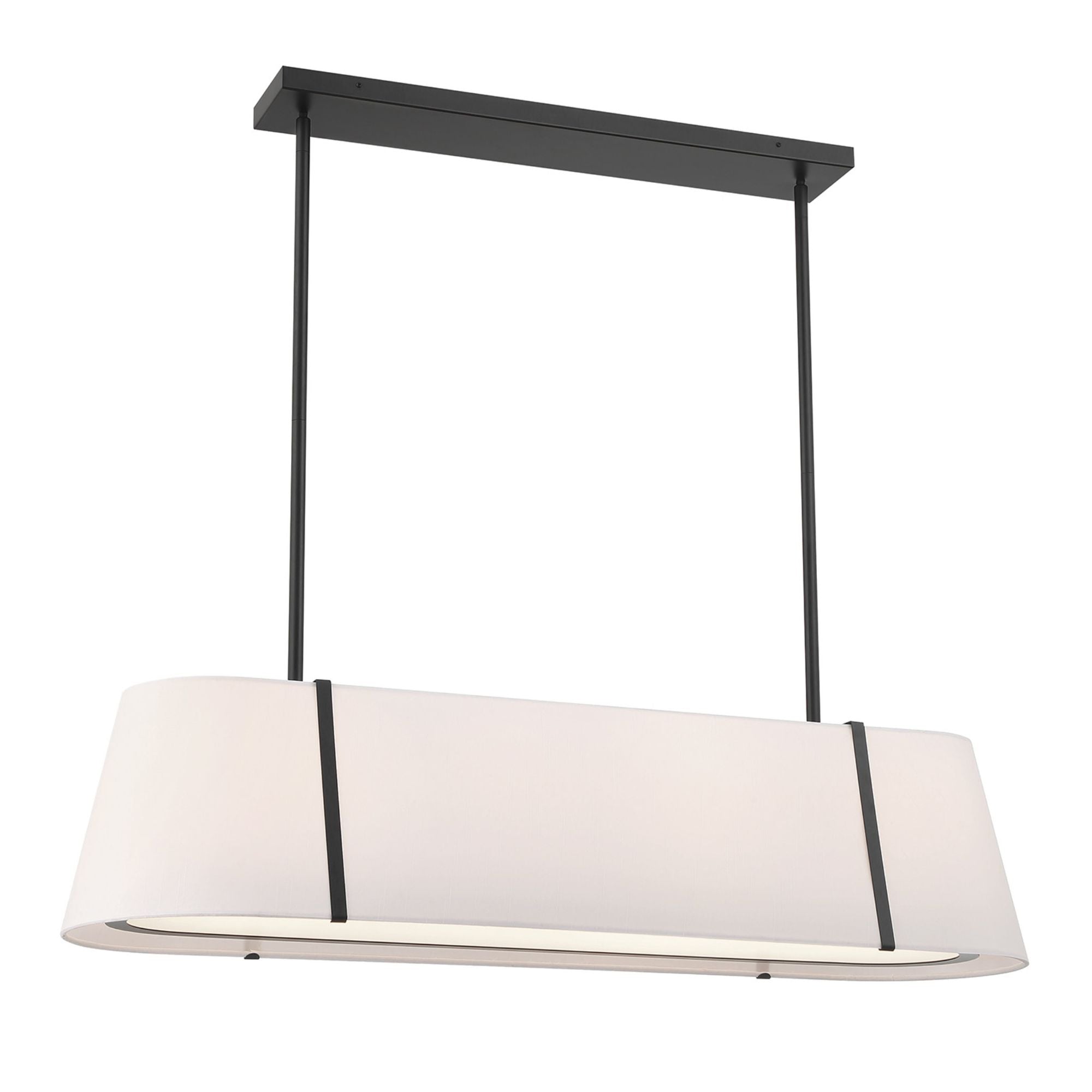 Fulton 41.75'' Black Linear Oval Chandelier Black 41.75"W x 9.75"H x 11.75"D