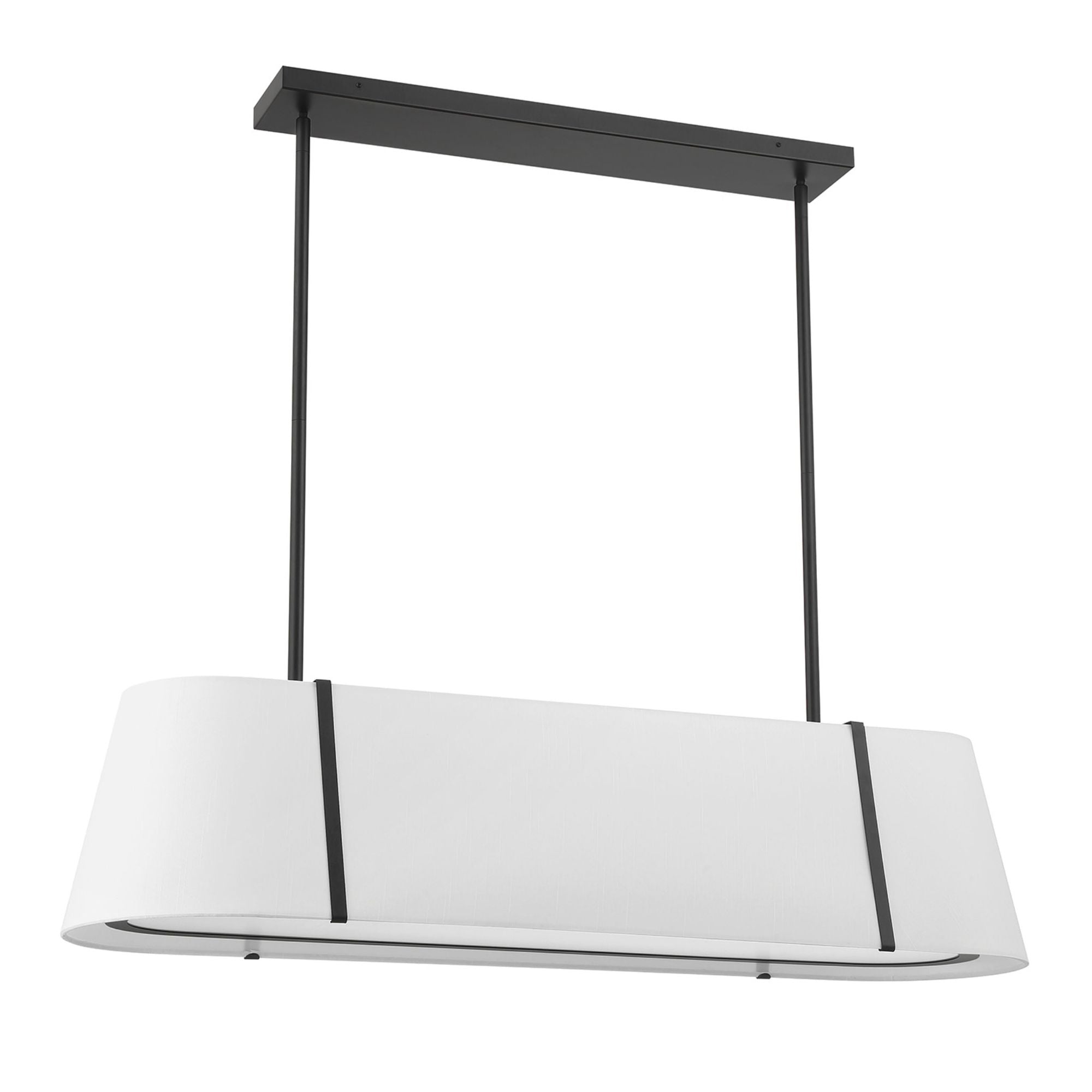Fulton 41.75'' Black Linear Oval Chandelier Black 41.75"W x 9.75"H x 11.75"D