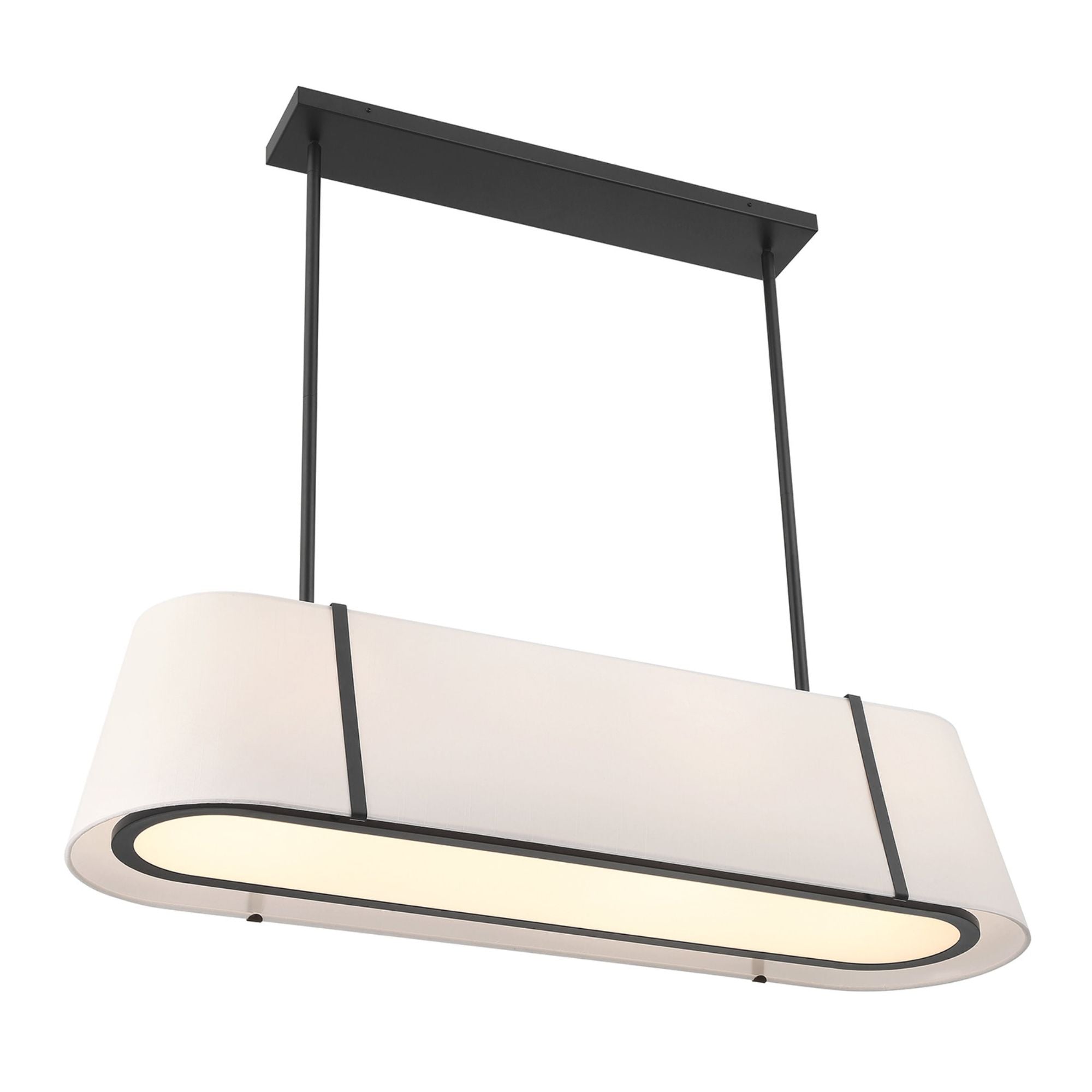 Fulton 41.75'' Black Linear Oval Chandelier Black 41.75"W x 9.75"H x 11.75"D