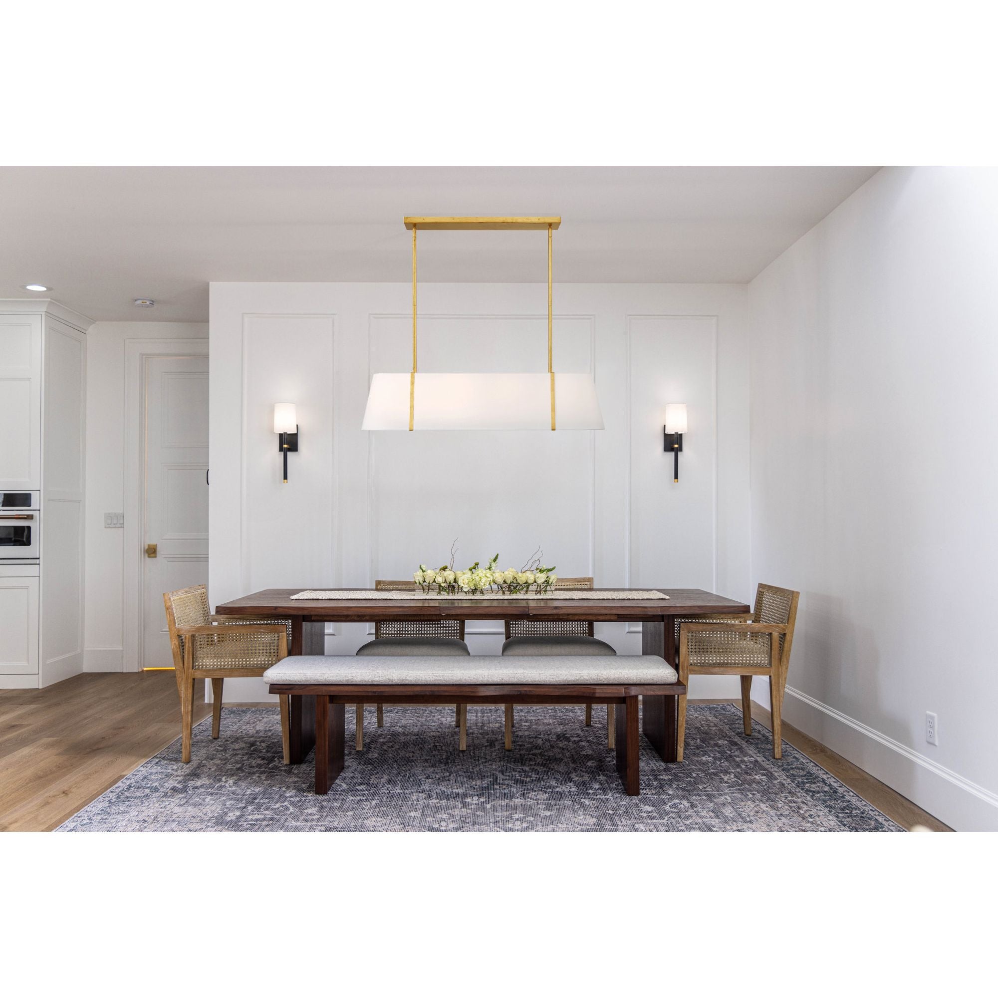 Fulton 41.75'' Antique Gold Linear Oval Chandelier Gold 41.75"W x 9.75"H x 11.75"D