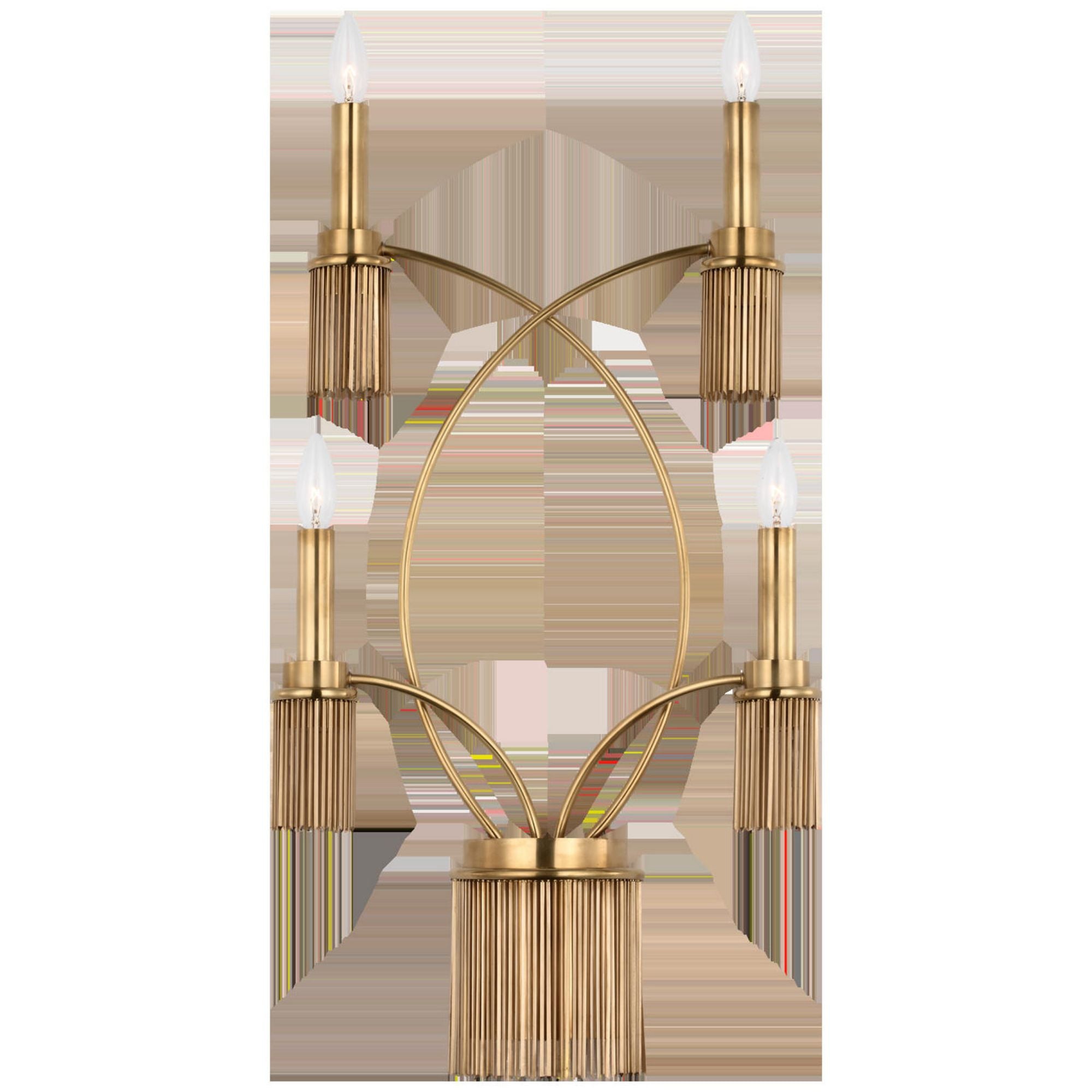 Fisher Weisman Sutton 4-Light Sconce in Antique-Burnished Brass Wall Light W16.75" x H29.75"