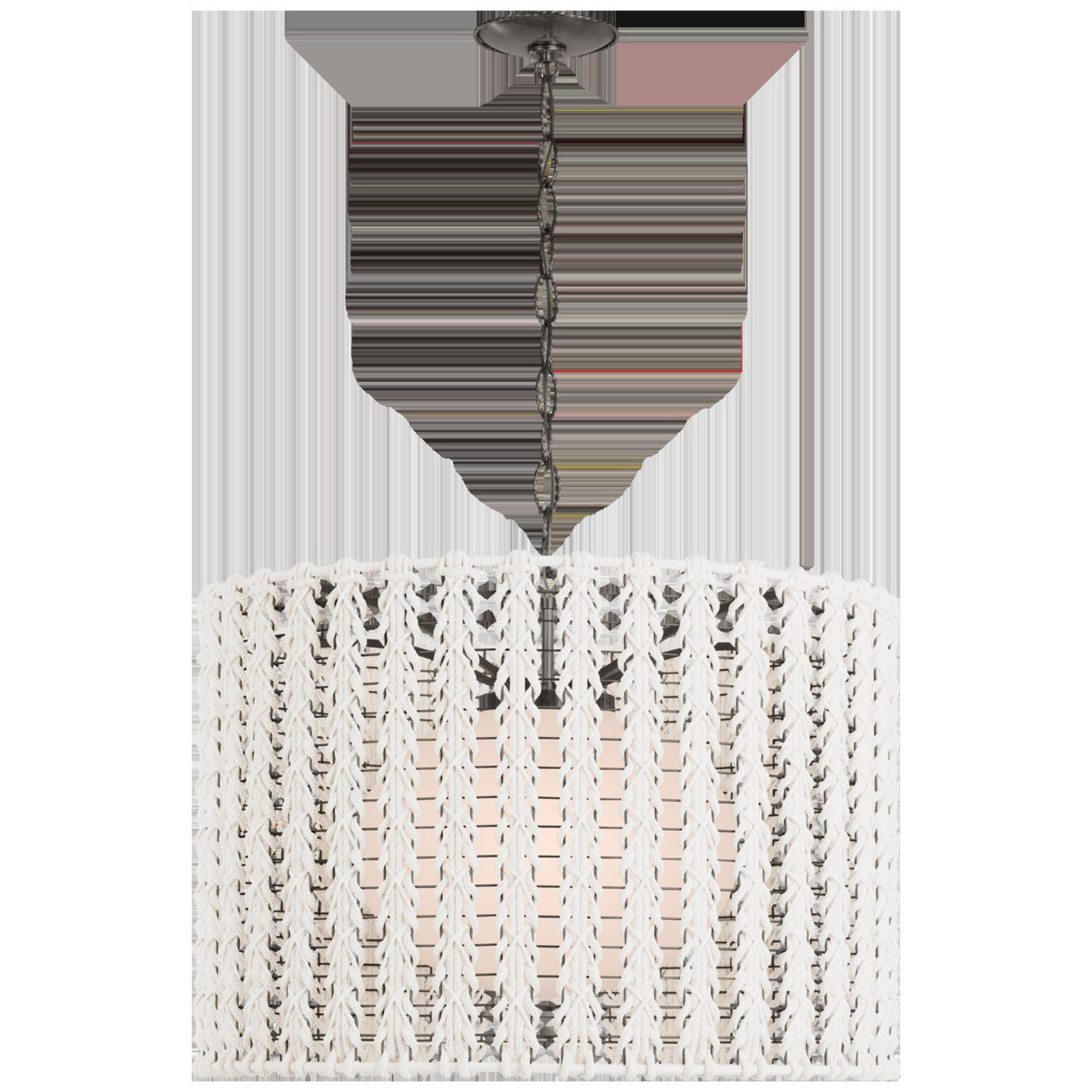 Fisher Weisman Catania 30" Hanging Shade in Bronze with Cream Braided Rope Ceiling Light W29" x H21"