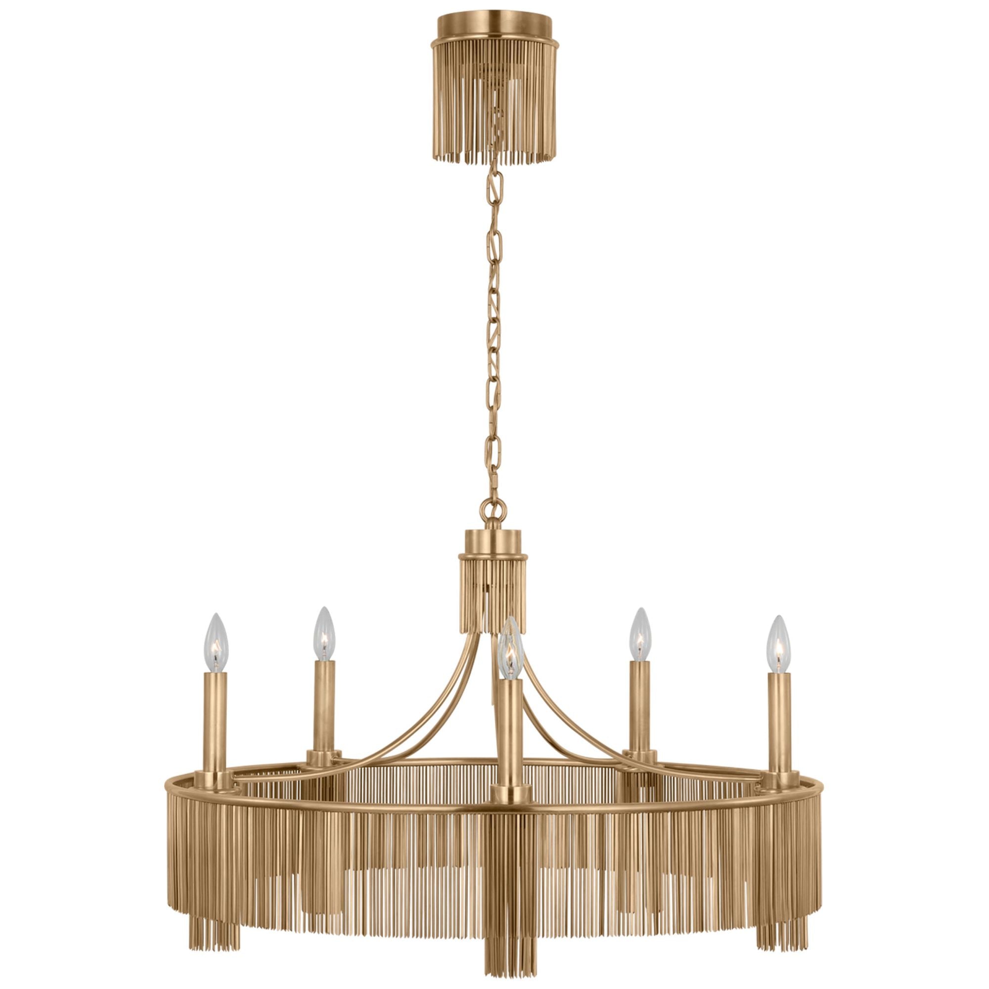 Fisher Weisman Sutton 34" Chandelier in Antique-Burnished Brass Ceiling Light W34.25" x H23"