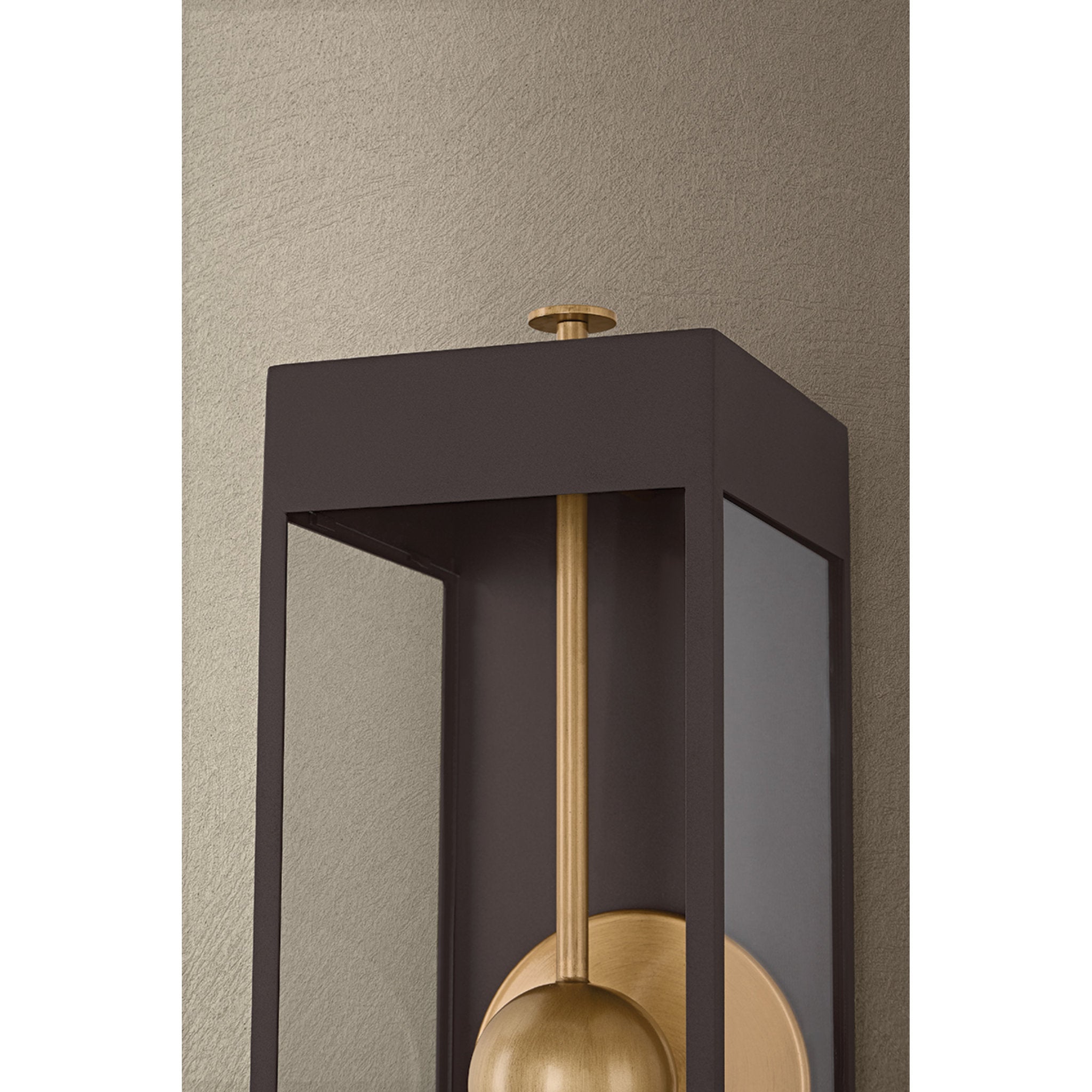 Garvey 1-Light Exterior Wall Sconce in Textured Bronze 8W x 27H