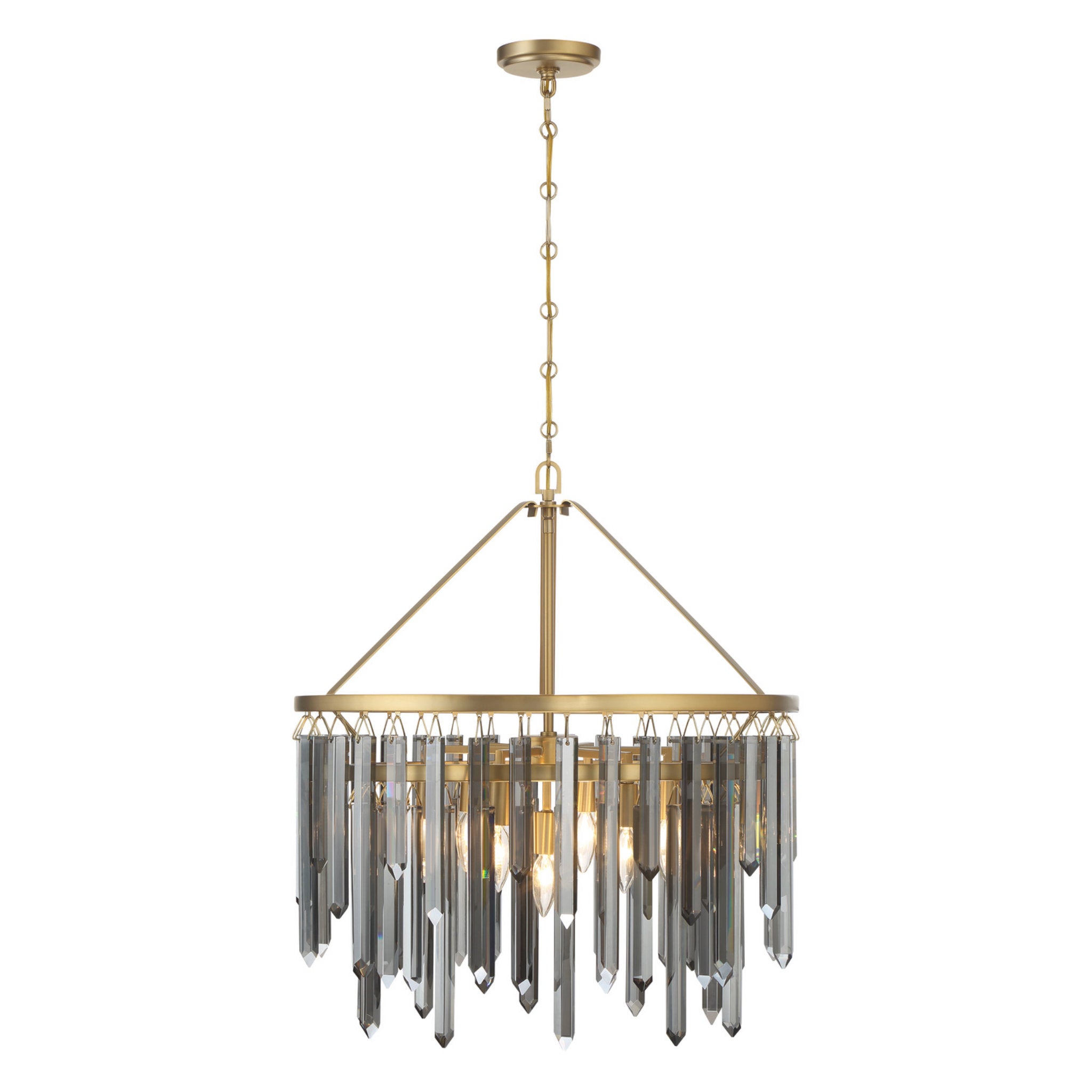 Gemma 24'' Modern Gold Chandelier Black 24"W x 26.5"H x 24"D